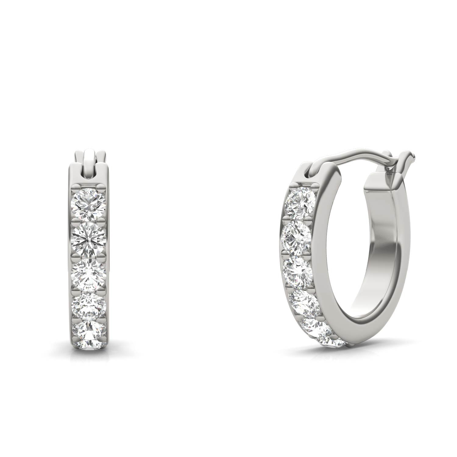 1/3 CTW Round Caydia® Lab Grown Diamond Channel Set Huggie Earrings