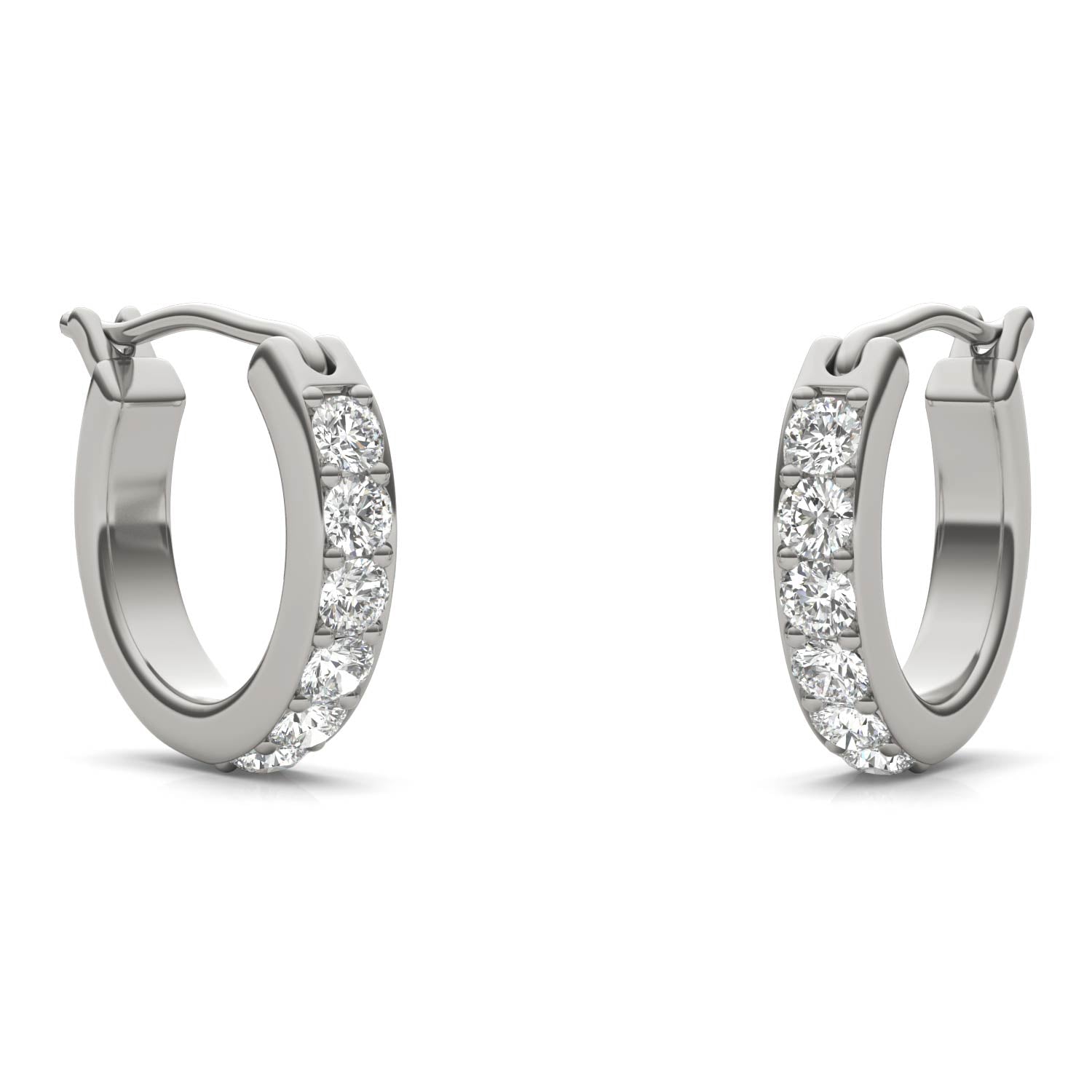 1/3 CTW Round Caydia® Lab Grown Diamond Channel Set Huggie Earrings