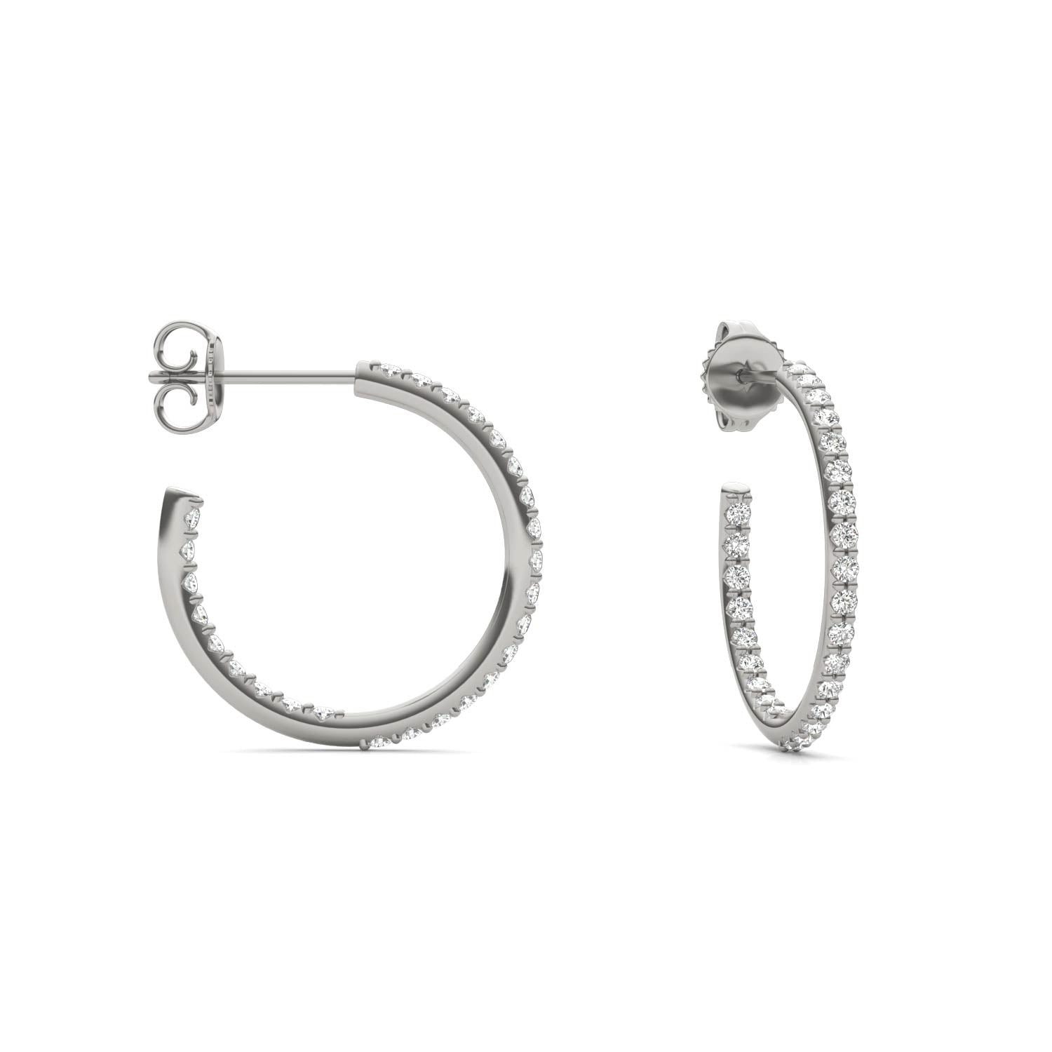 1/2 CTW Round Caydia® Lab Grown Diamond Inside Out Hoop Earrings