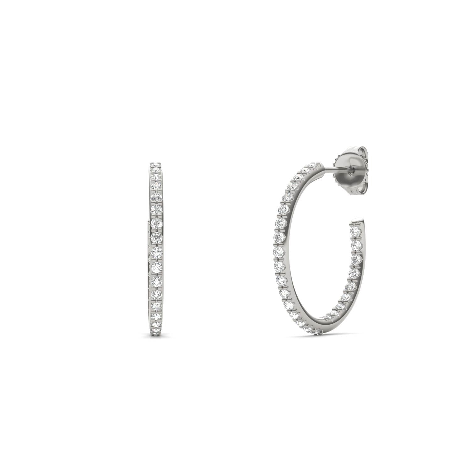 1/2 CTW Round Caydia® Lab Grown Diamond Inside Out Hoop Earrings