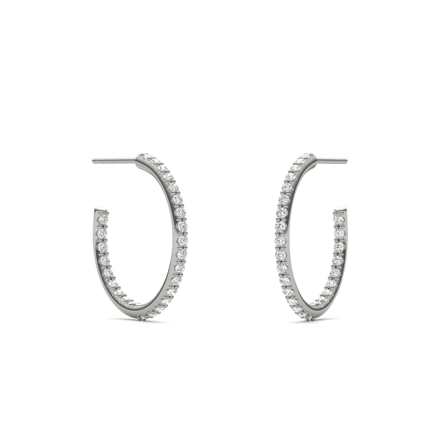 1/2 CTW Round Caydia® Lab Grown Diamond Inside Out Hoop Earrings