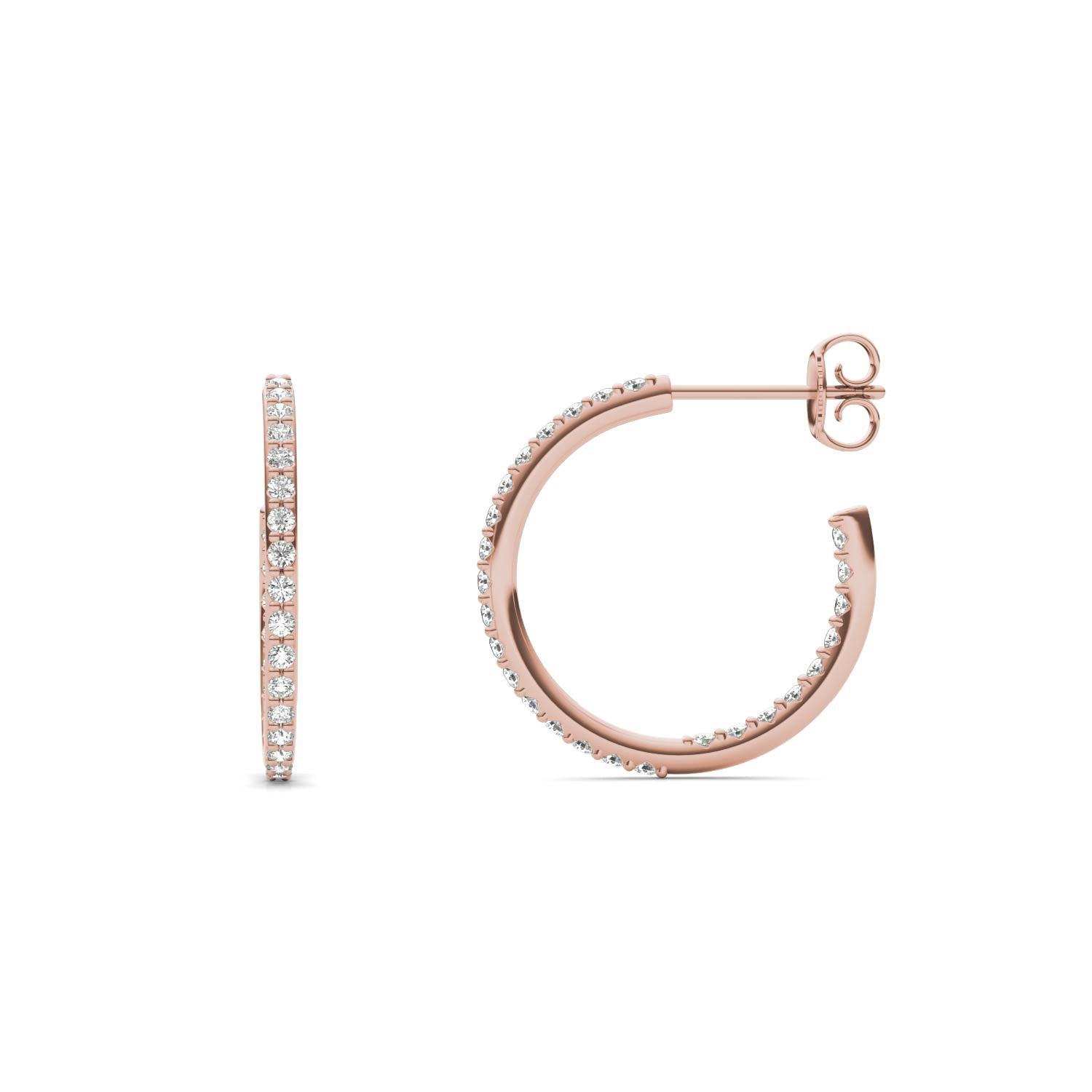 1/2 CTW Round Caydia® Lab Grown Diamond Inside Out Hoop Earrings