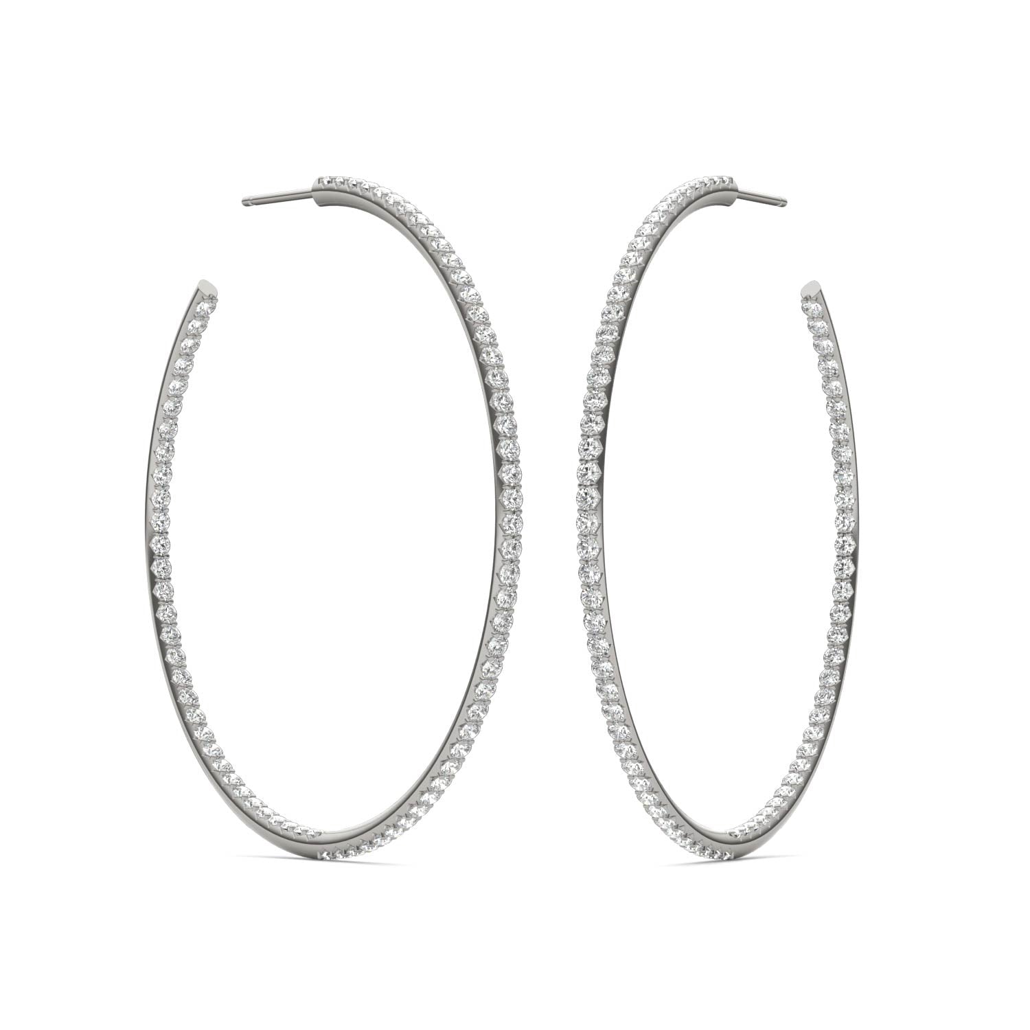 1 7/8 CTW Round Caydia® Lab Grown Diamond Inside Out Hoop Earrings