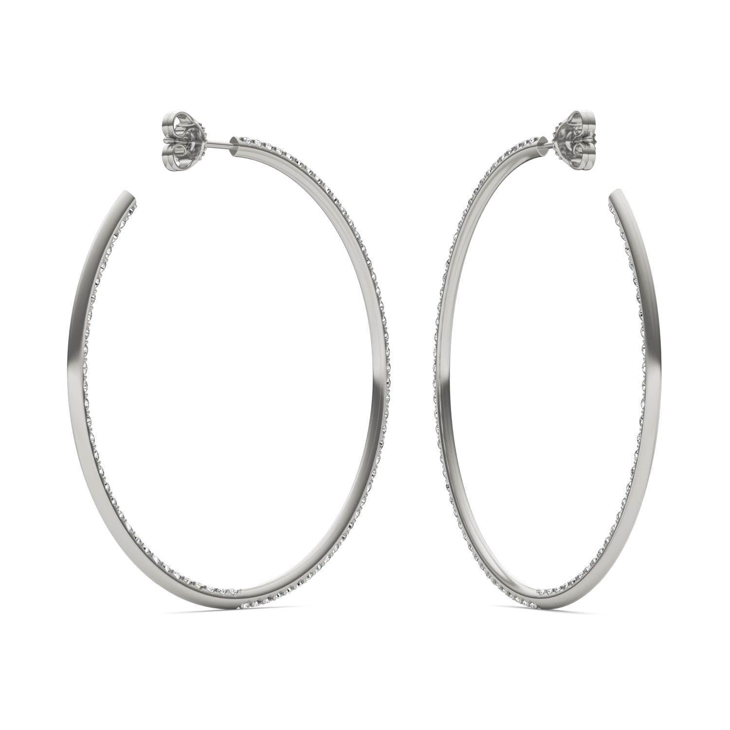 1 7/8 CTW Round Caydia® Lab Grown Diamond Inside Out Hoop Earrings