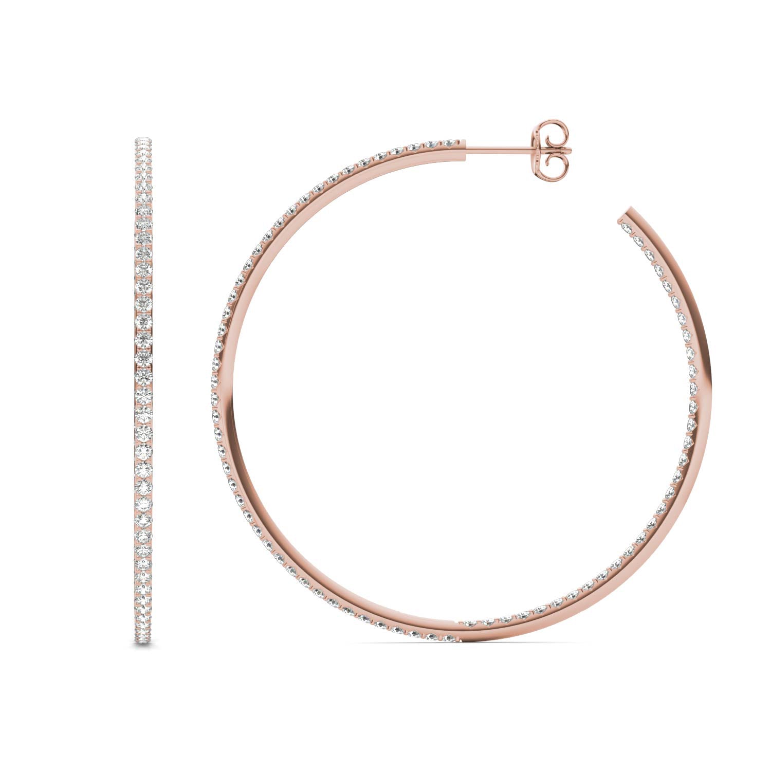 1 7/8 CTW Round Caydia® Lab Grown Diamond Inside Out Hoop Earrings