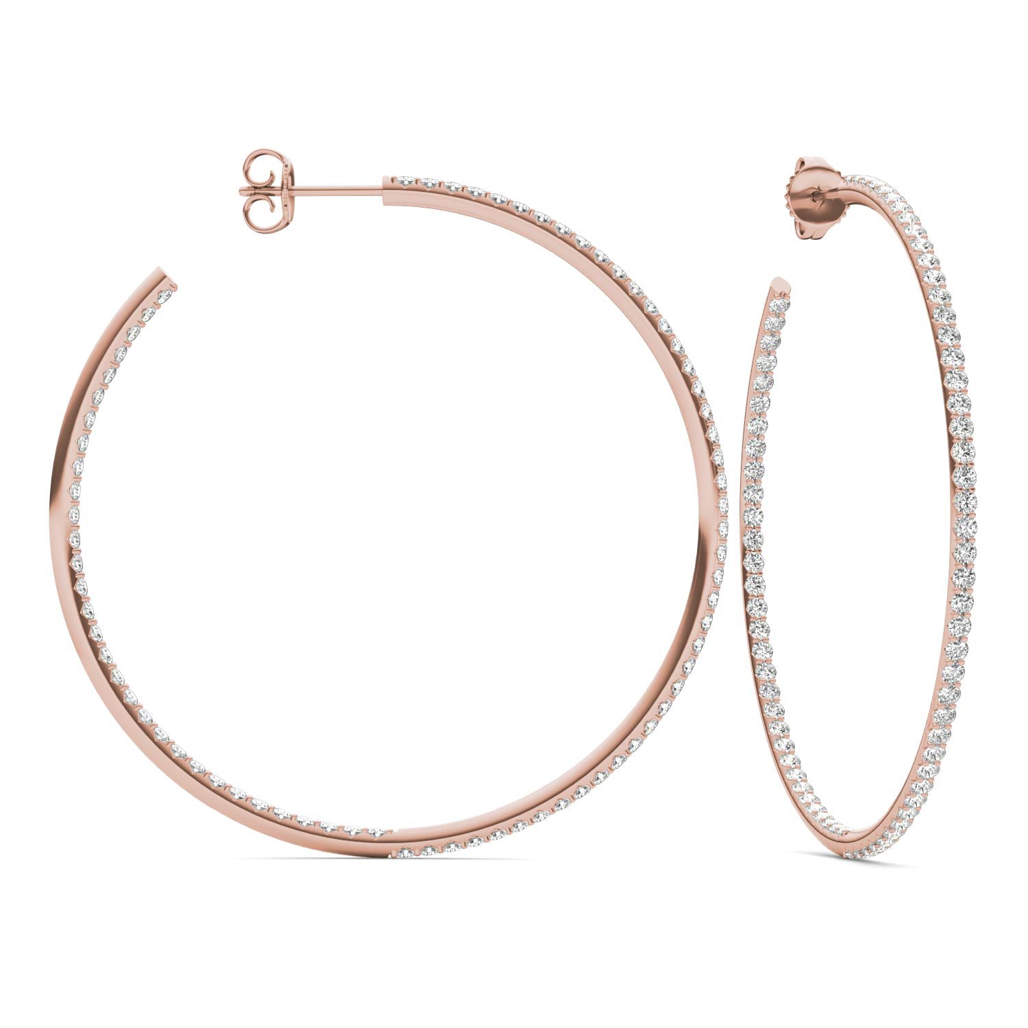 1 7/8 CTW Round Caydia® Lab Grown Diamond Inside Out Hoop Earrings