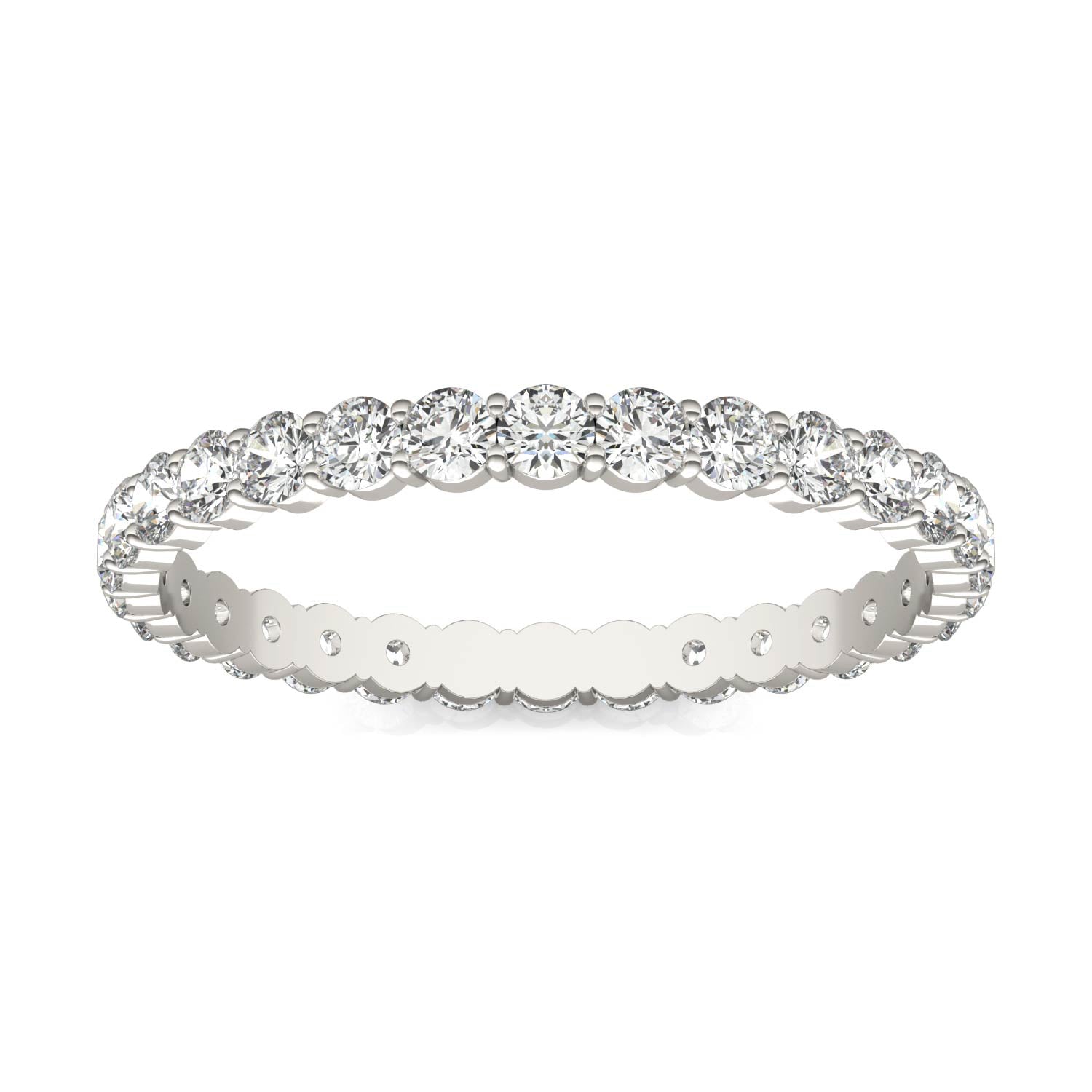 7/8 CTW Round Caydia® Lab Grown Diamond Scallop Edge Eternity Band Ring