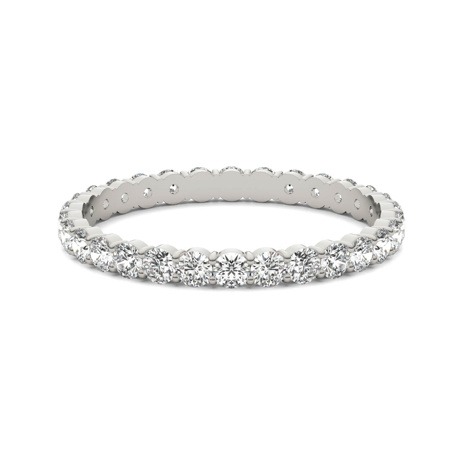 7/8 CTW Round Caydia® Lab Grown Diamond Scallop Edge Eternity Band Ring