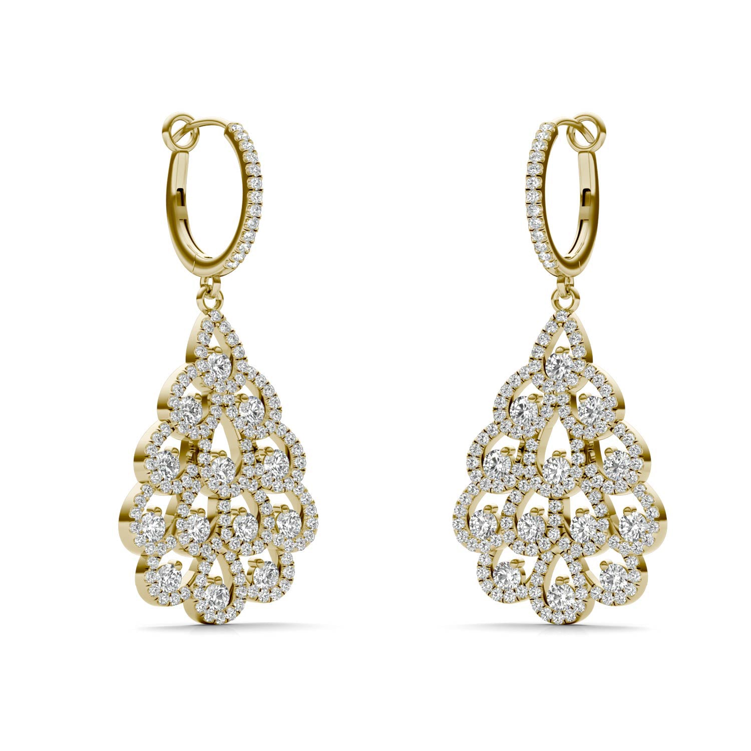 1 3/4 CTW Round Caydia® Lab Grown Diamond Fan Drop Earrings