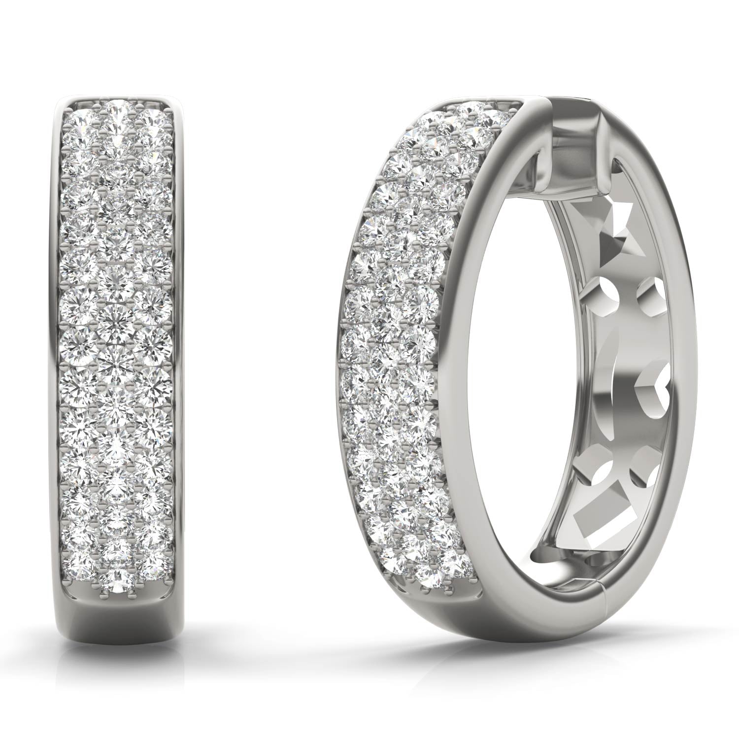 1 1/6 CTW Round Caydia® Lab Grown Diamond Pavé Hoop Earrings