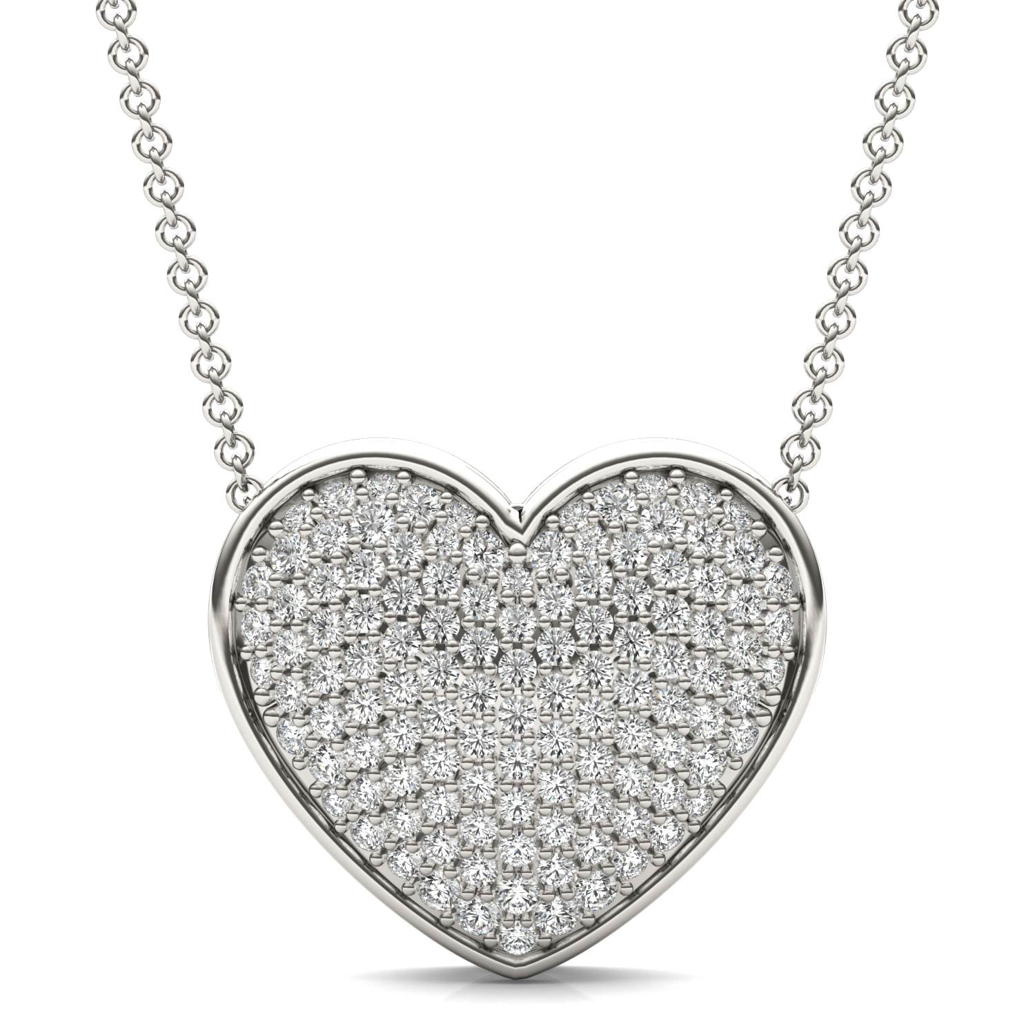 7/8 CTW Round Caydia® Lab Grown Diamond Signature Pave Heart Necklace