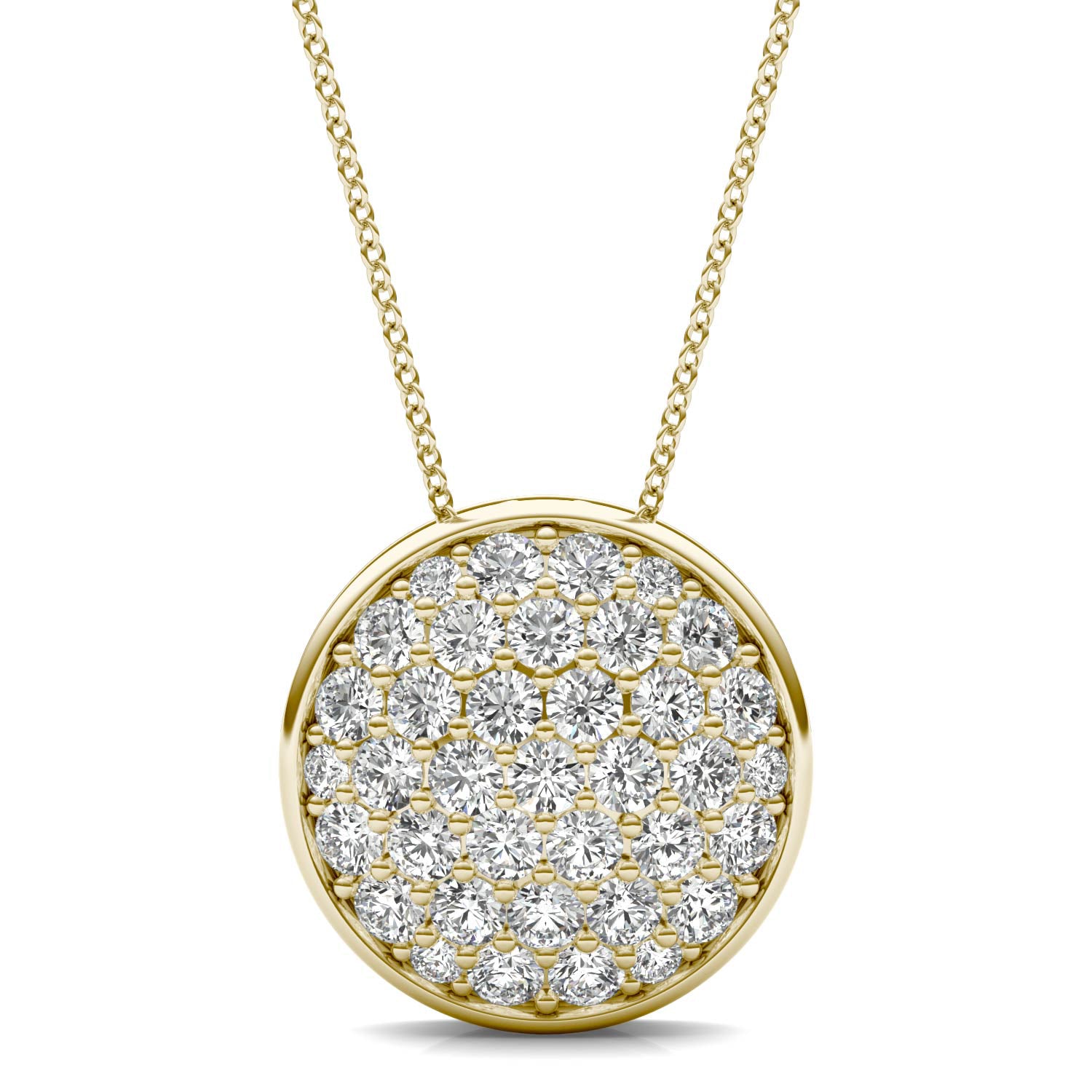 1 CTW Round Caydia® Lab Grown Diamond Signature Pavé Disc Necklace