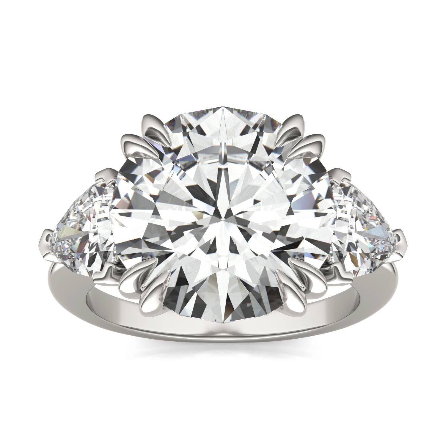 9.15 CTW DEW Round Forever One™ Moissanite Ring