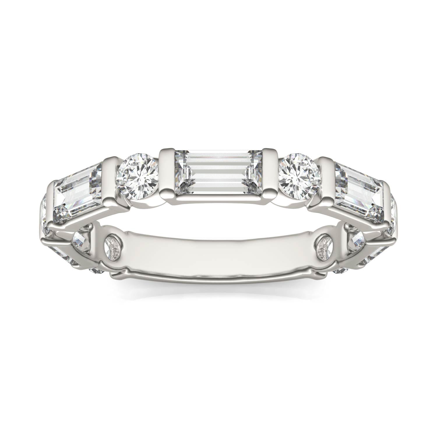 1.62 CTW DEW Round Forever One™ Moissanite Alternating Stackable Ring