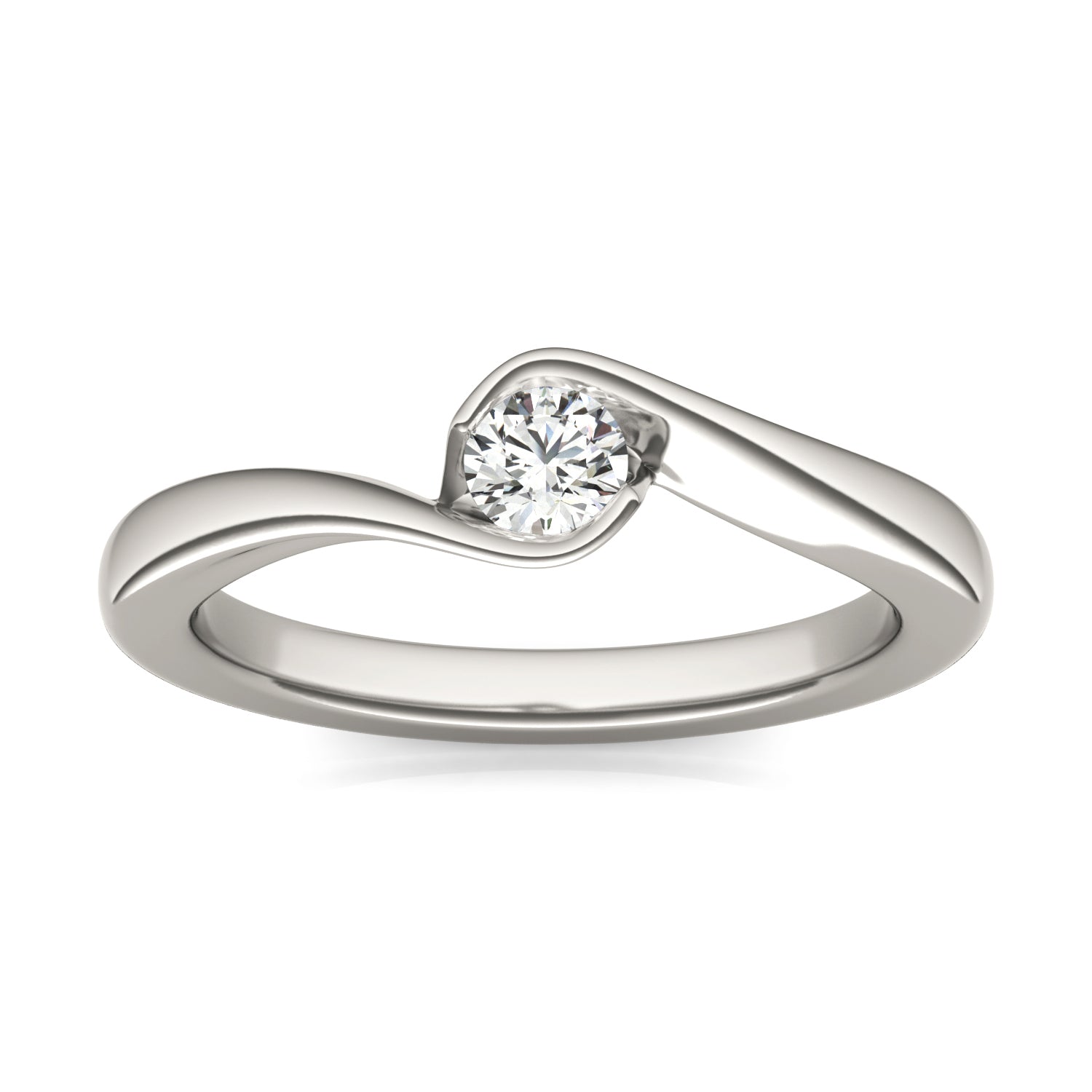 1/5 CTW Round Caydia® Lab Grown Diamond Swirl Solitaire Petite Ring