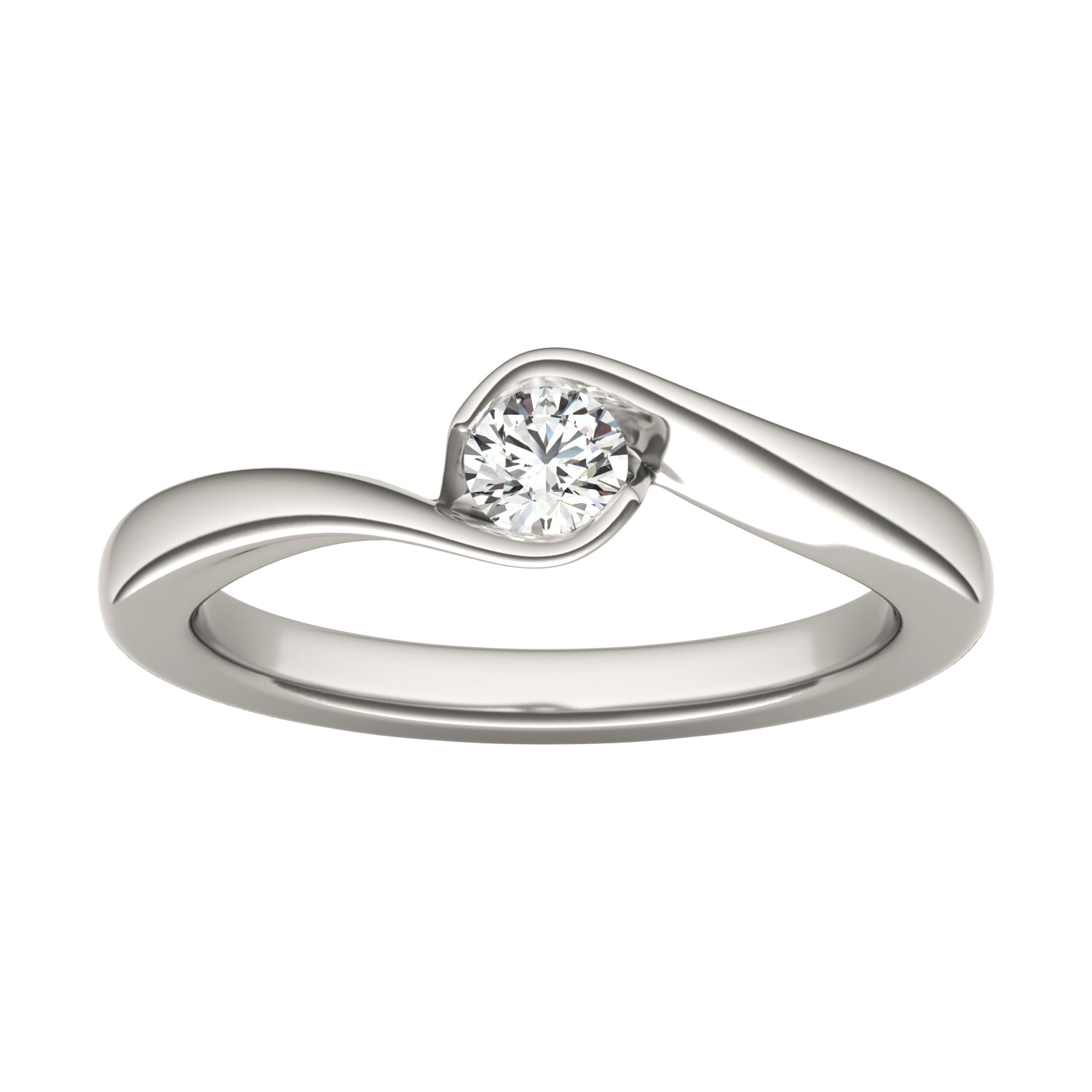 1/5 CTW Round Caydia® Lab Grown Diamond Swirl Solitaire Petite Ring