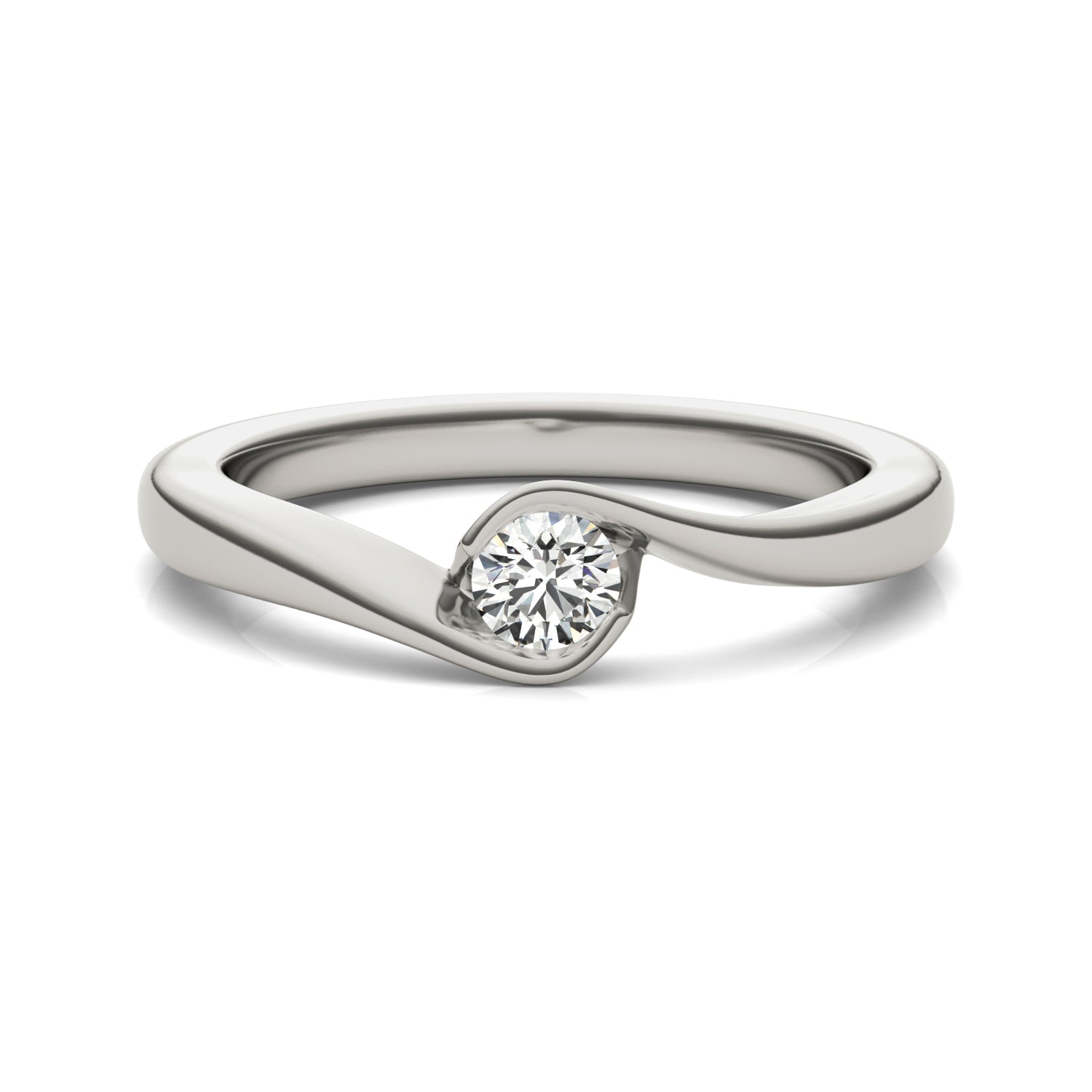 1/5 CTW Round Caydia® Lab Grown Diamond Swirl Solitaire Petite Ring