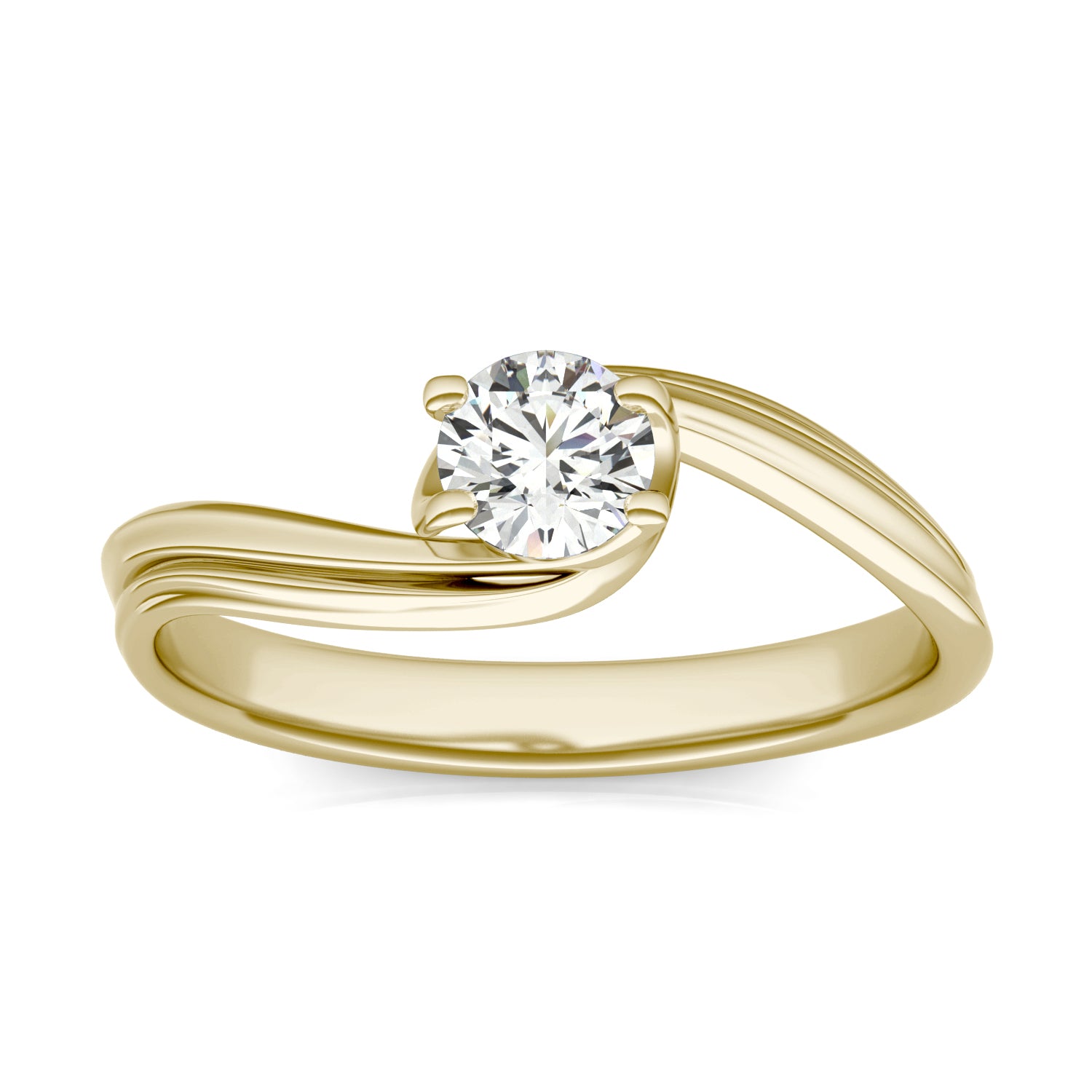 1/3 CTW Round Caydia® Lab Grown Diamond Bypass Solitaire Petite Ring