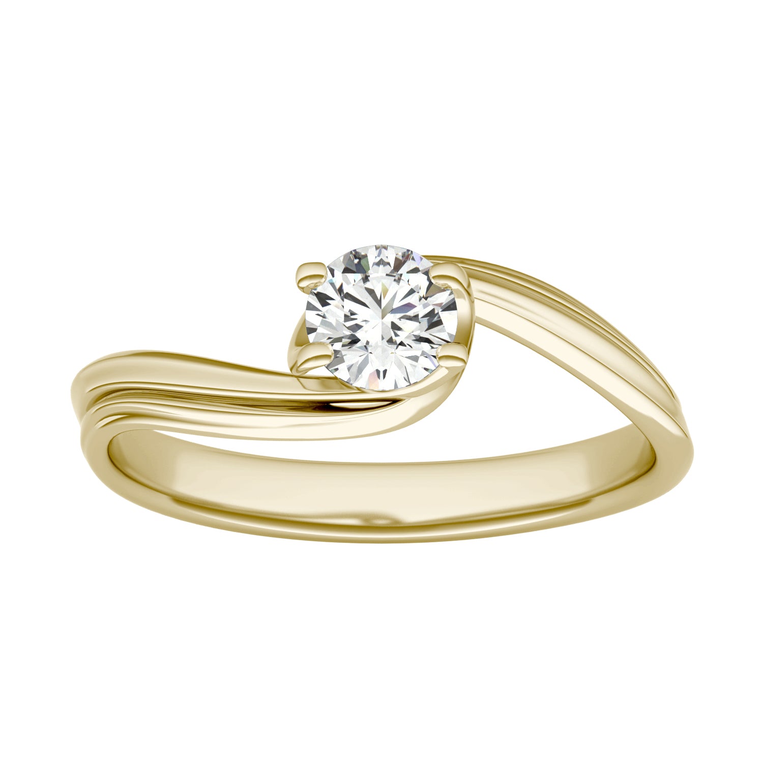 1/3 CTW Round Caydia® Lab Grown Diamond Bypass Solitaire Petite Ring