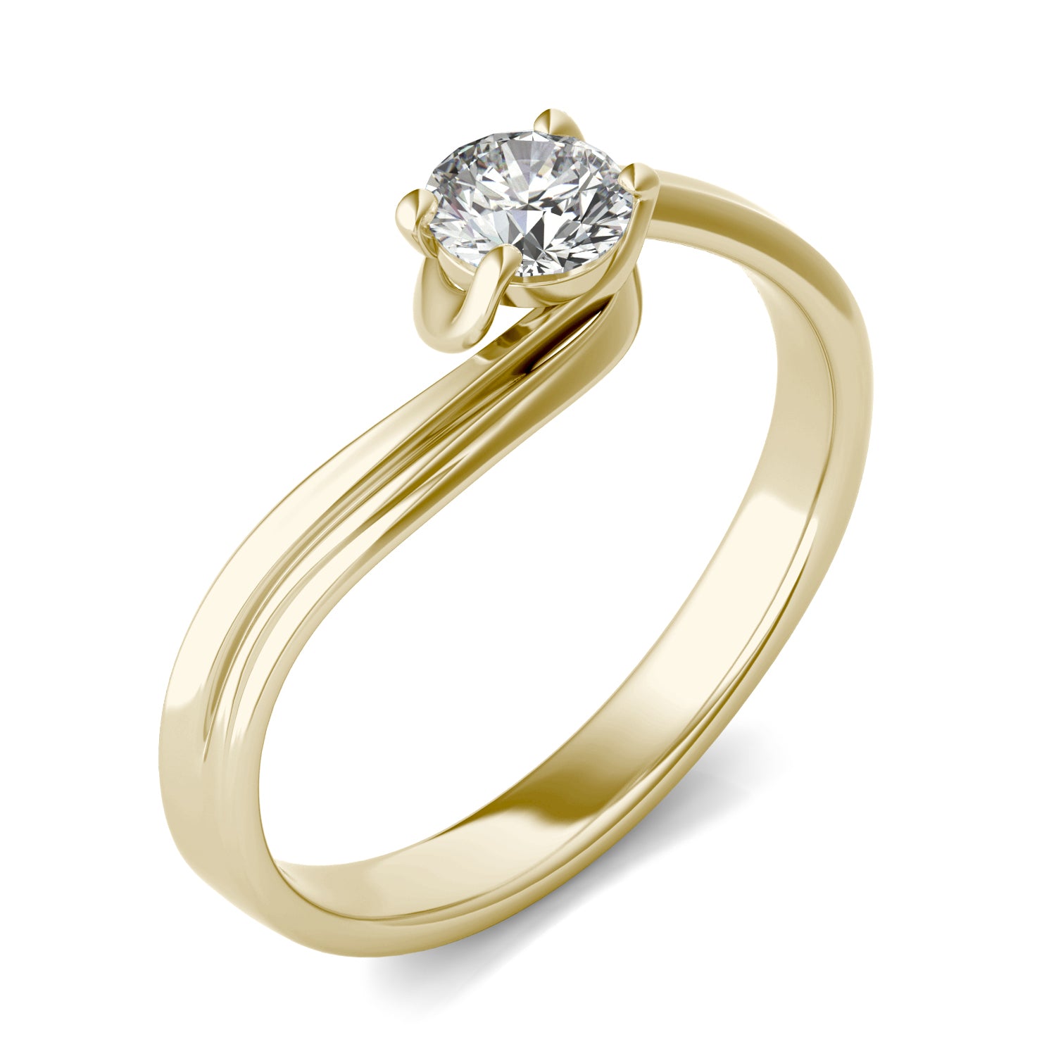 1/3 CTW Round Caydia® Lab Grown Diamond Bypass Solitaire Petite Ring