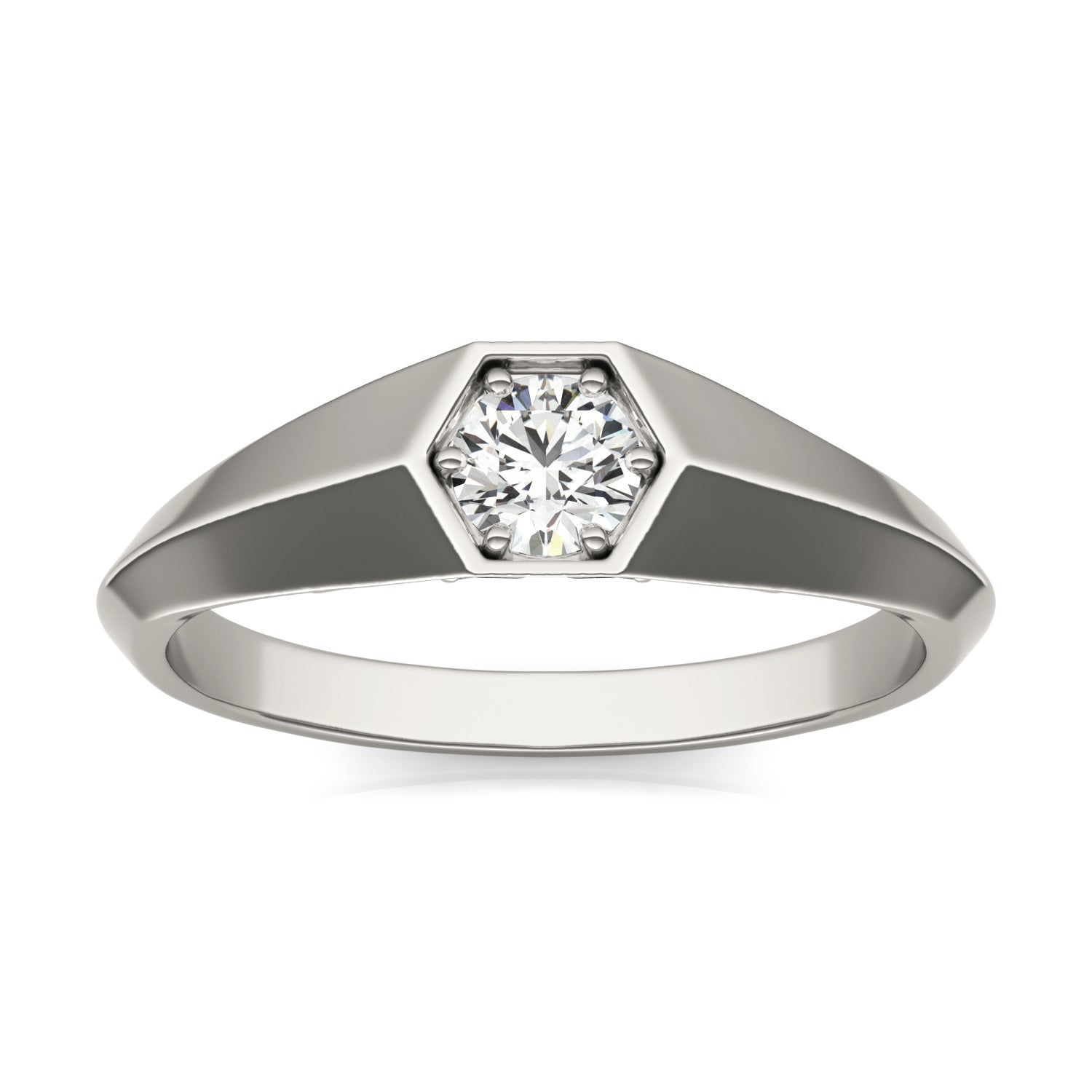 1/4 CTW Round Caydia® Lab Grown Diamond Geometric Solitaire Petite Ring