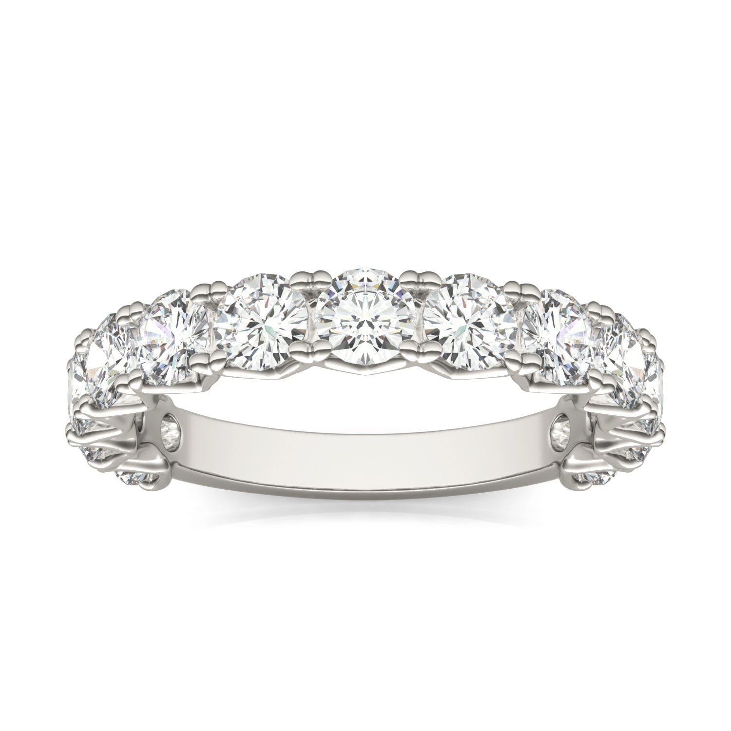 2.08 CTW DEW Round Forever Bright™ Moissanite Trellis Band Ring