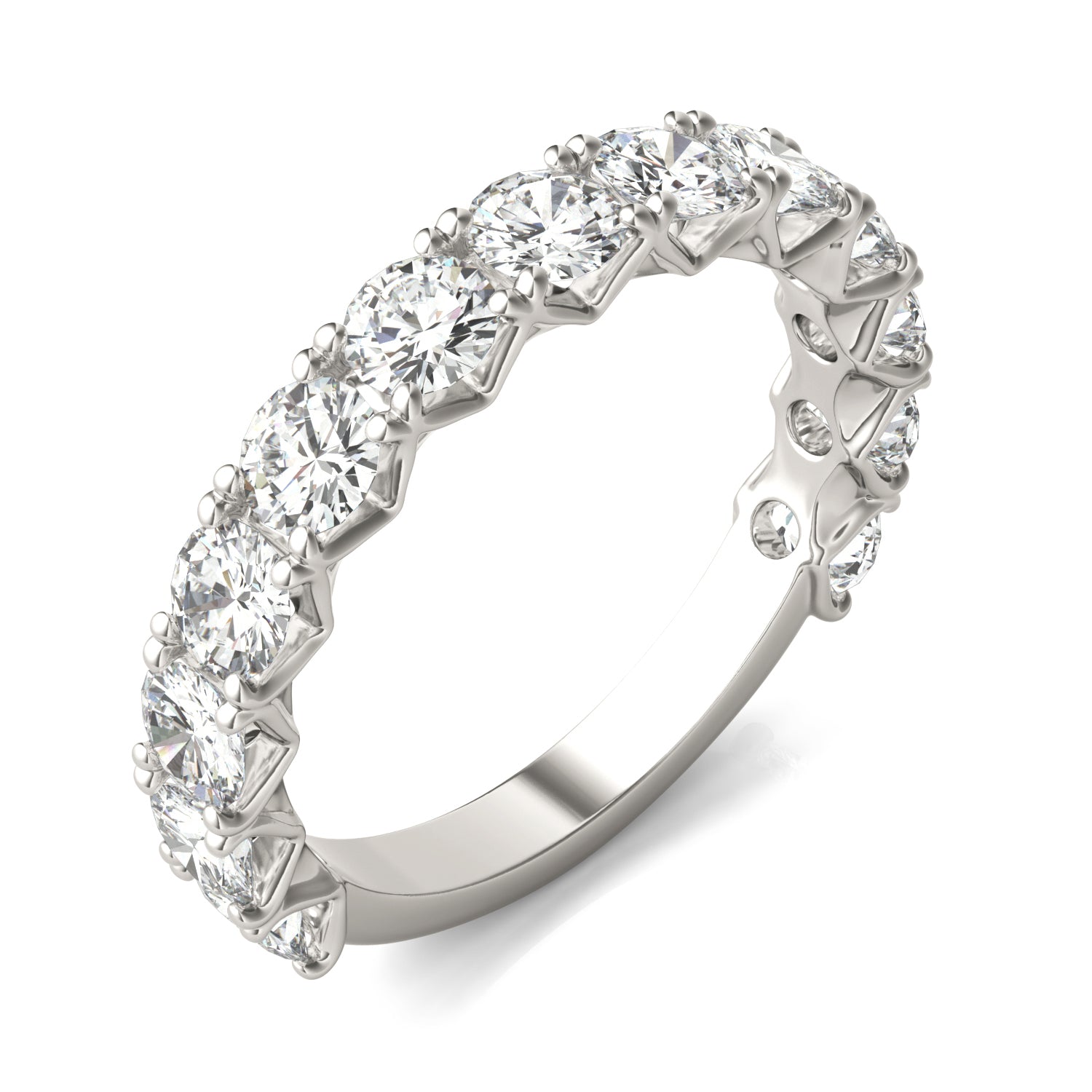 2.08 CTW DEW Round Forever Bright™ Moissanite Trellis Band Ring