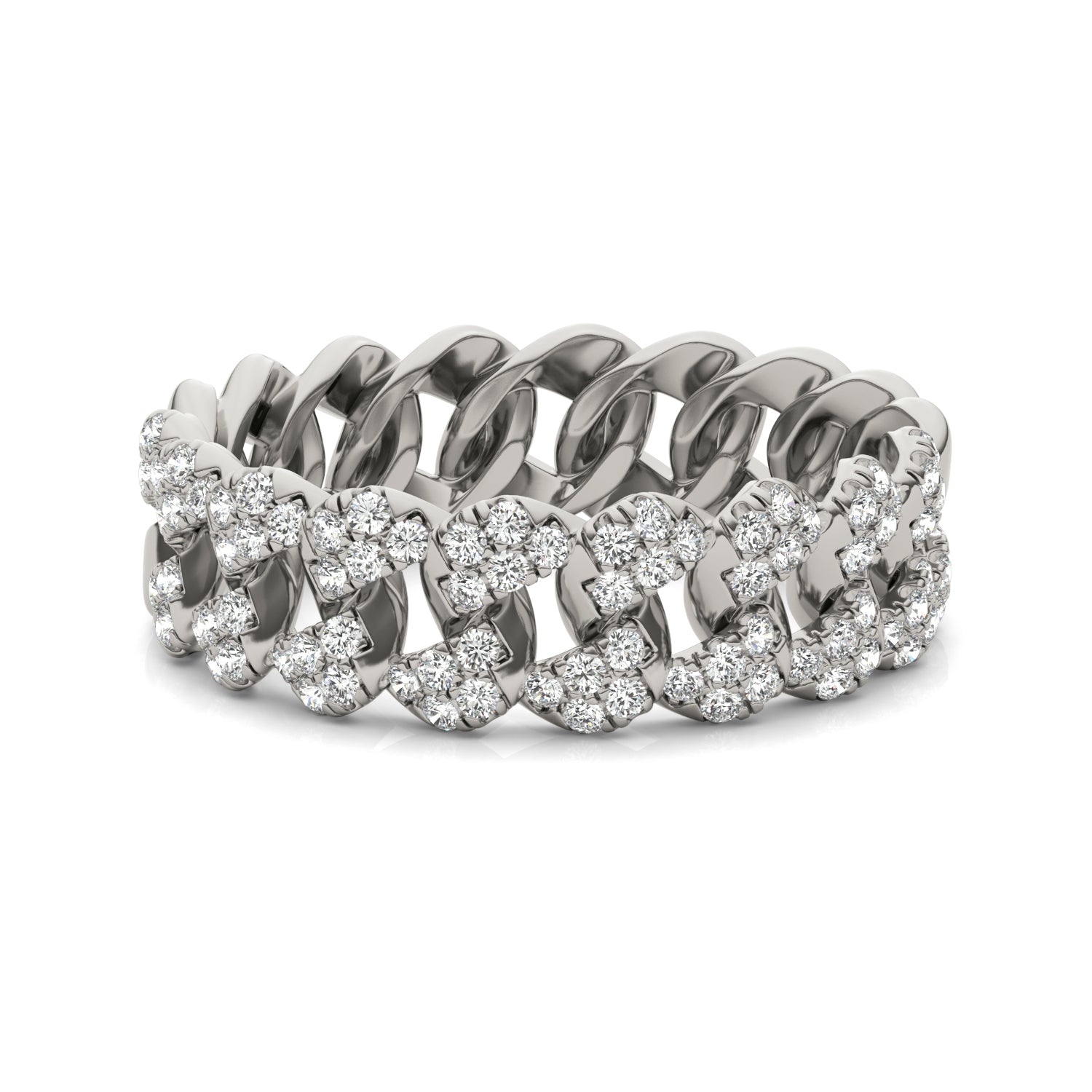 2/5 CTW Round Caydia® Lab Grown Diamond Pave Chain Link Ring