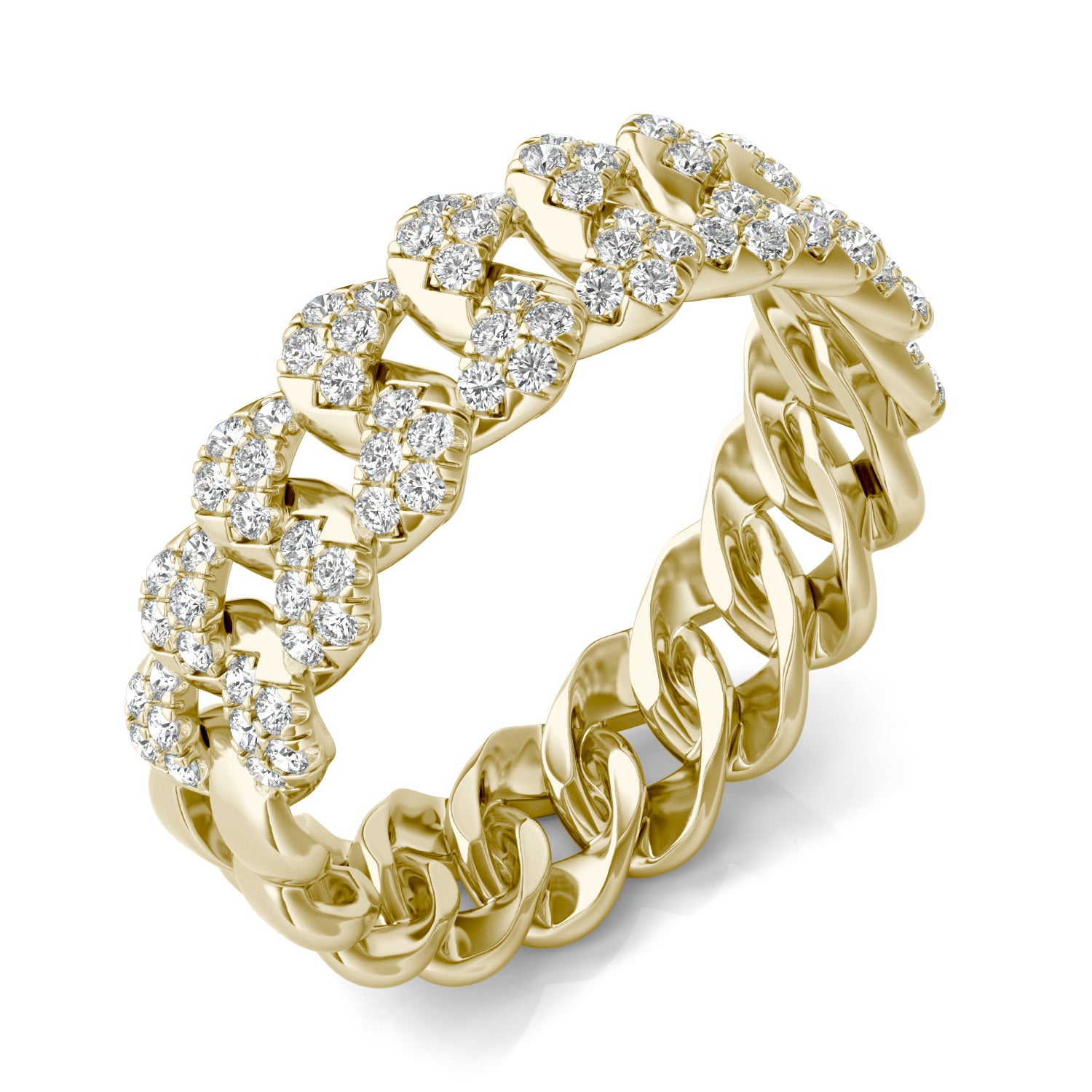 2/5 CTW Round Caydia® Lab Grown Diamond Pave Chain Link Ring