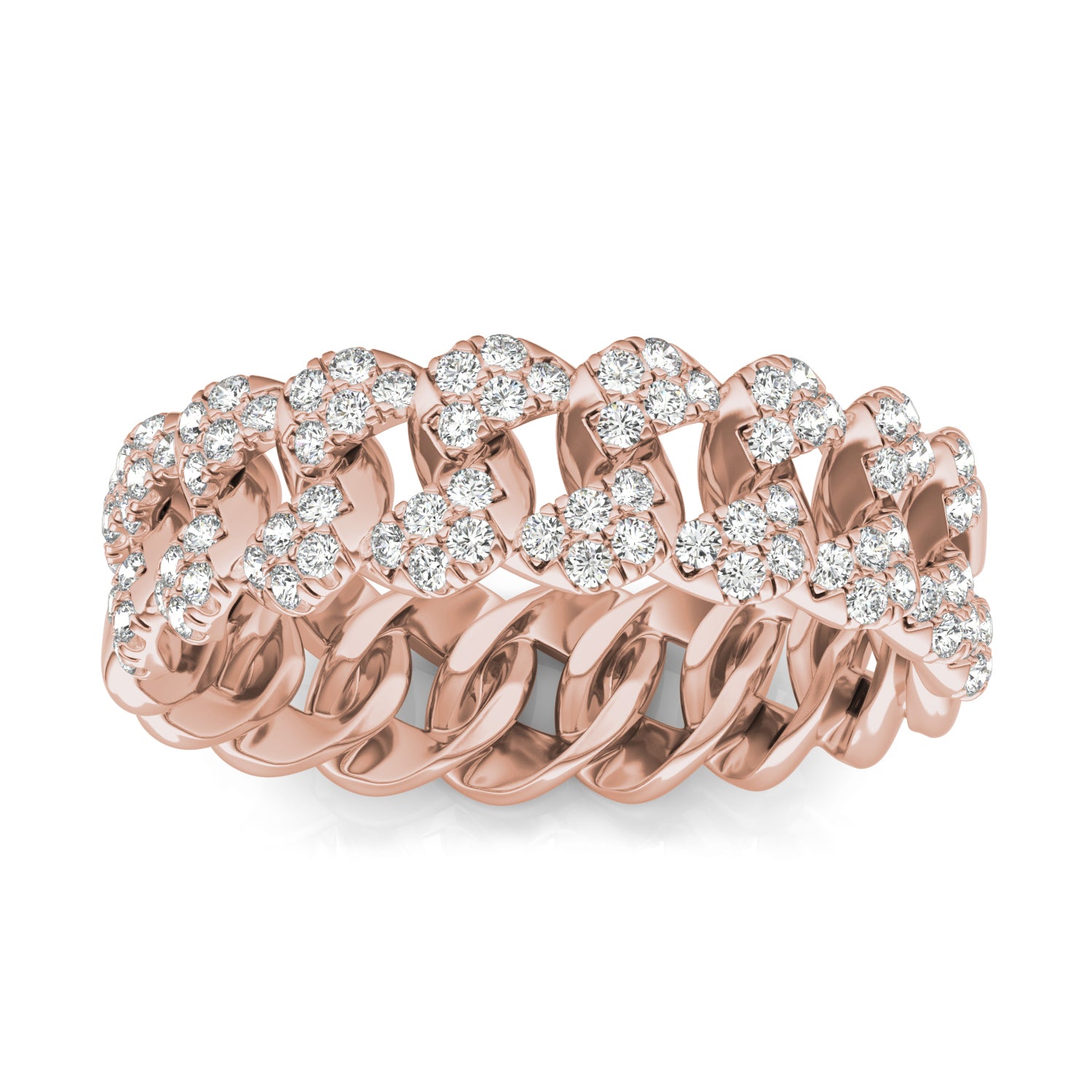 2/5 CTW Round Caydia® Lab Grown Diamond Pave Chain Link Ring