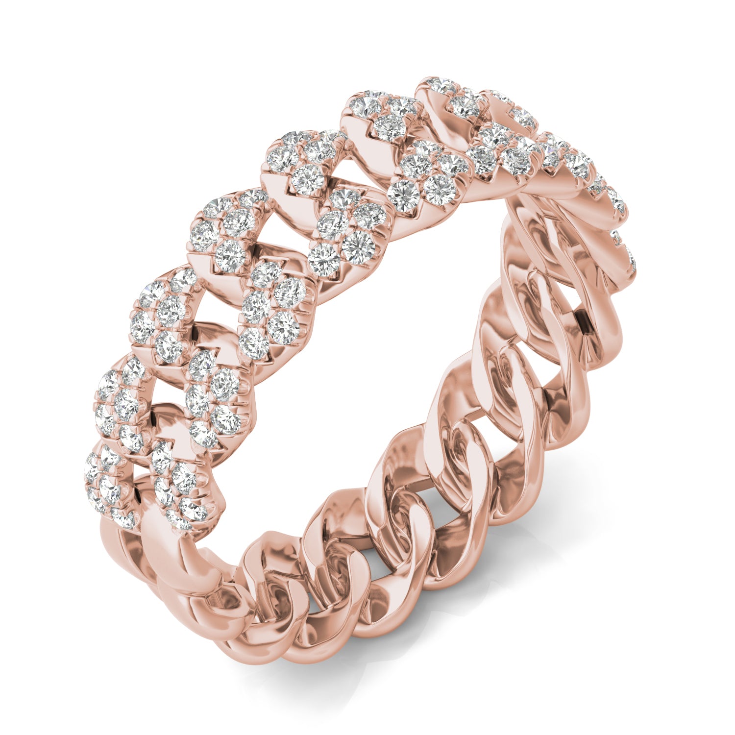 2/5 CTW Round Caydia® Lab Grown Diamond Pave Chain Link Ring