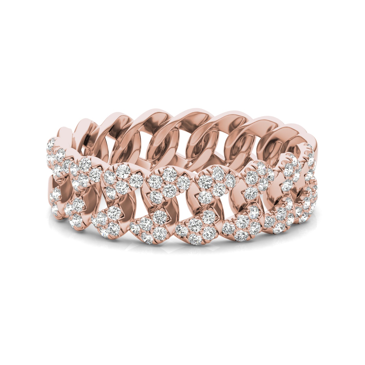 2/5 CTW Round Caydia® Lab Grown Diamond Pave Chain Link Ring