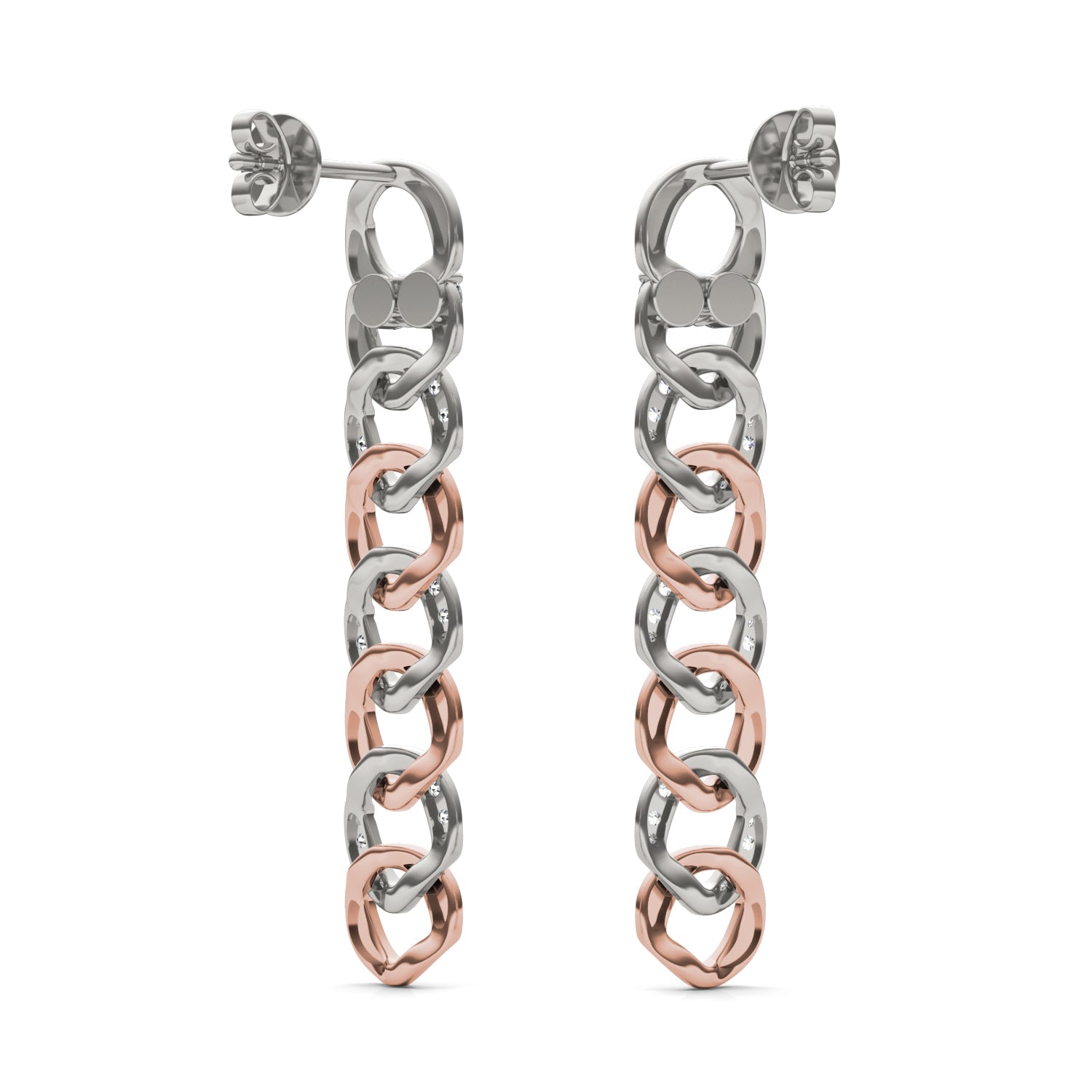 1/2 CTW Round Caydia® Lab Grown Diamond Chain Link Drop Earrings