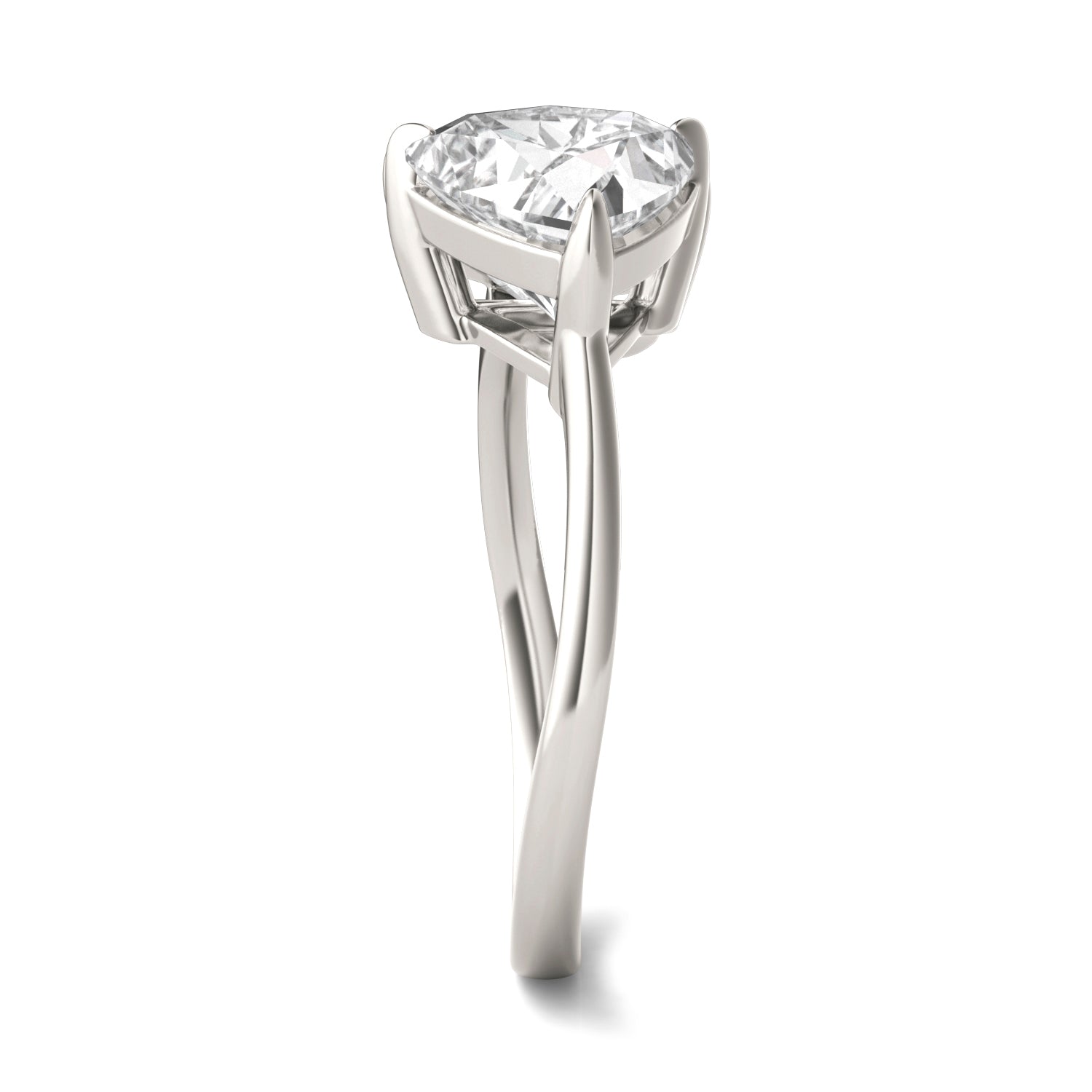 3.70 CTW DEW Pear Forever One™ Moissanite Asymmetrical Toi et Moi Ring