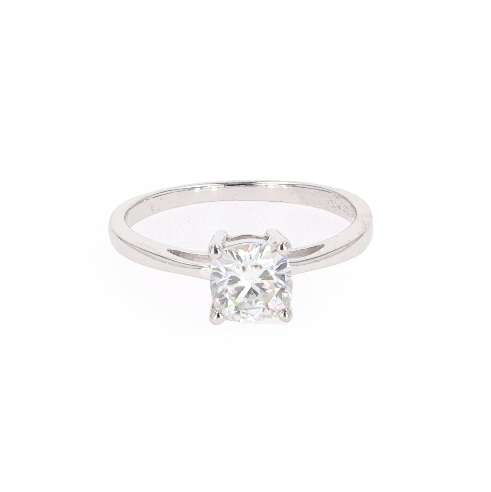 1.10 CTW DEW Cushion Forever Classic™ Moissanite Ring