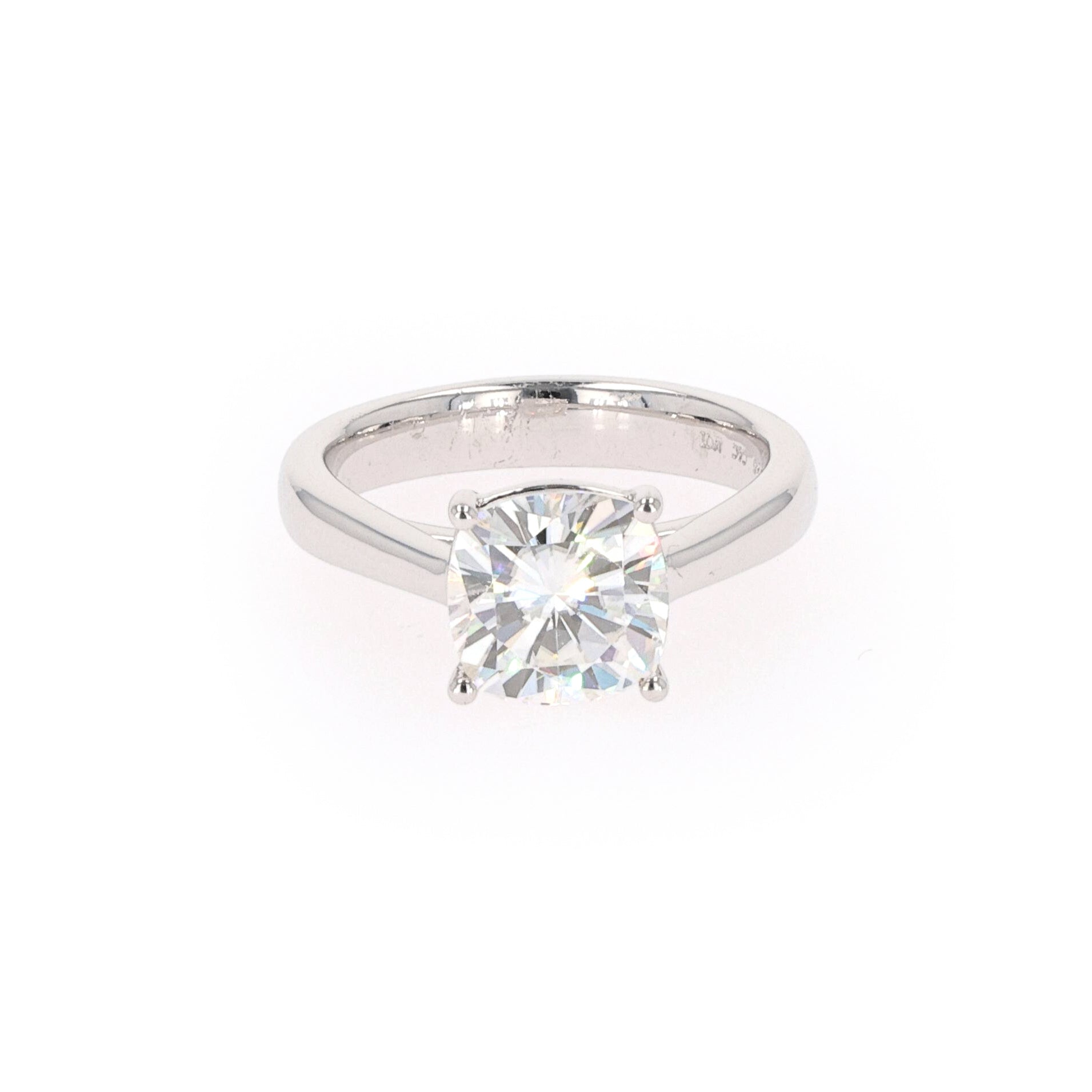 2.80 CTW DEW Cushion Forever Classic™ Moissanite Ring