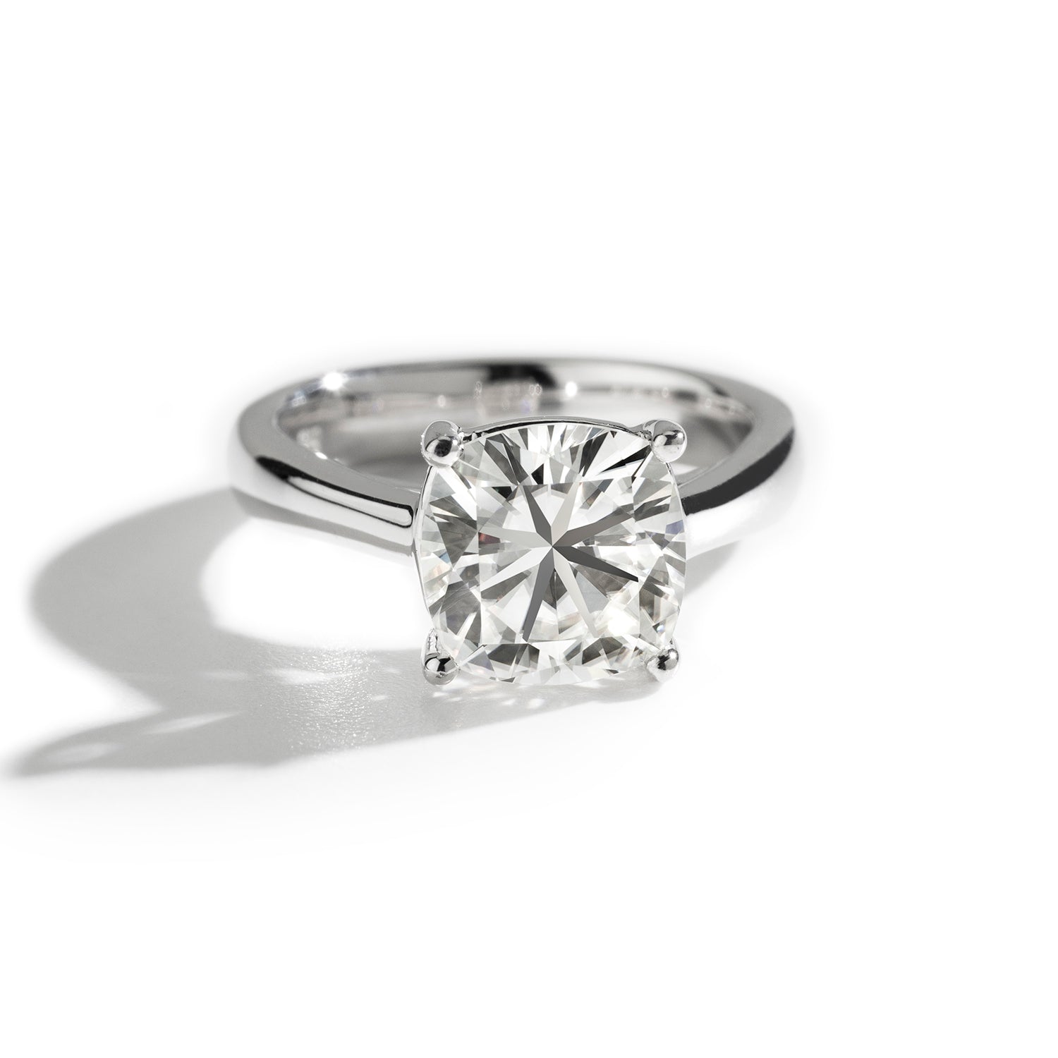 2.80 CTW DEW Cushion Forever Classic™ Moissanite Ring