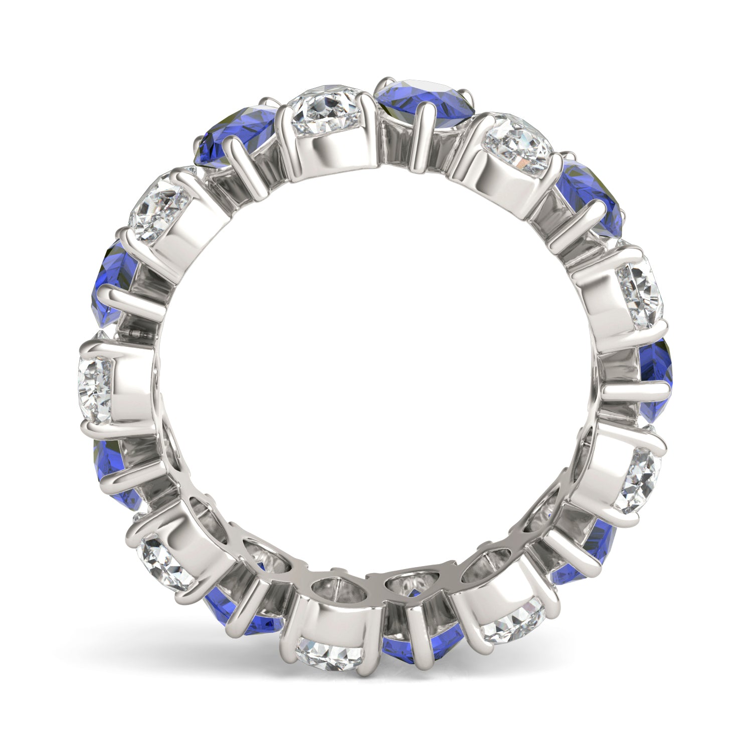 3 CTW Pear Caydia® Lab Grown Diamond Couture Alternating Eternity Ring featuring Created Sapphire