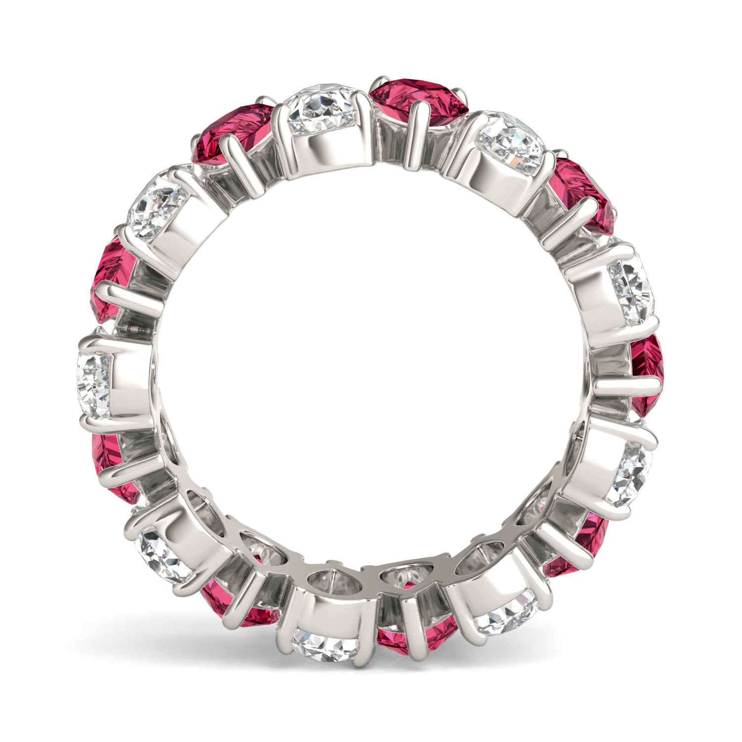 3 CTW Pear Caydia® Lab Grown Diamond Couture Alternating Eternity Ring featuring Created Ruby