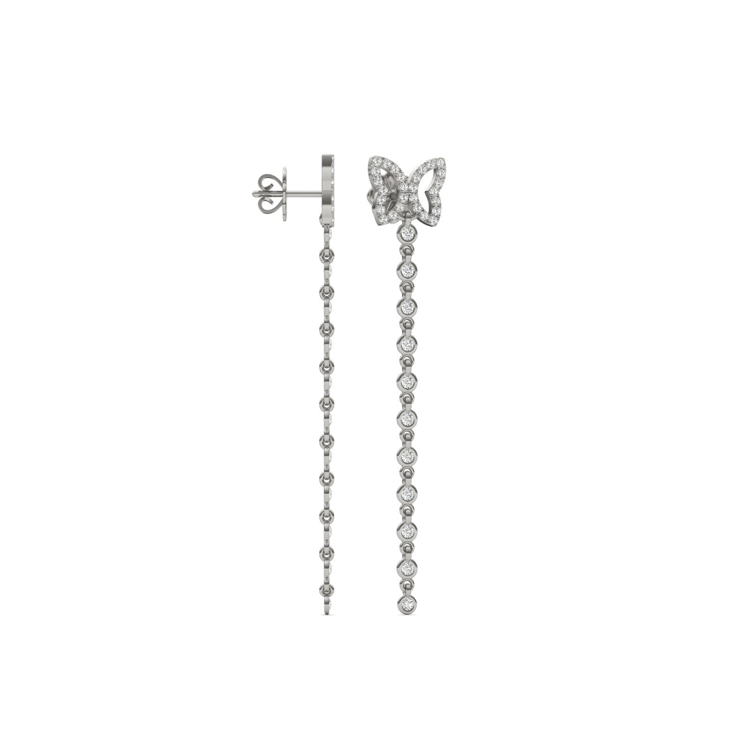 3/4 CTW Round Caydia® Lab Grown Diamond Butterfly Drop Earrings