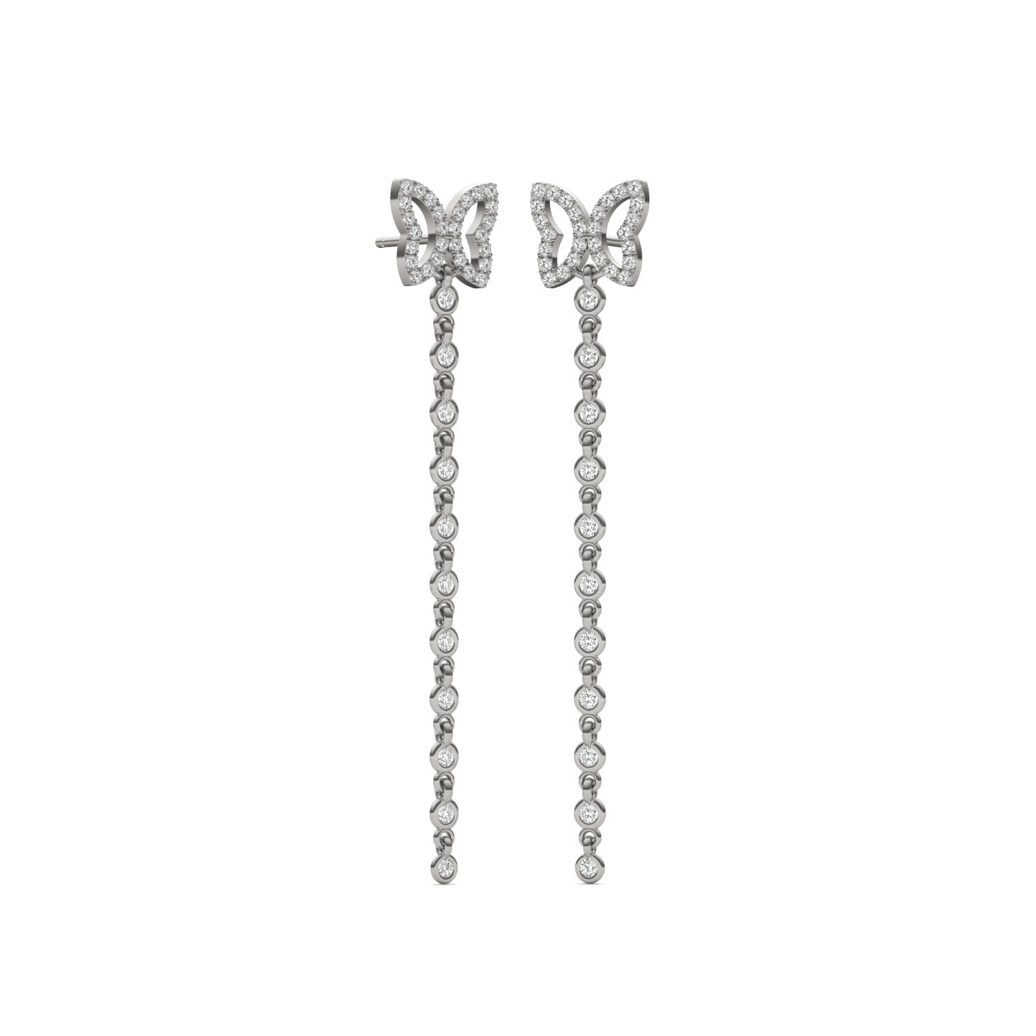 3/4 CTW Round Caydia® Lab Grown Diamond Butterfly Drop Earrings