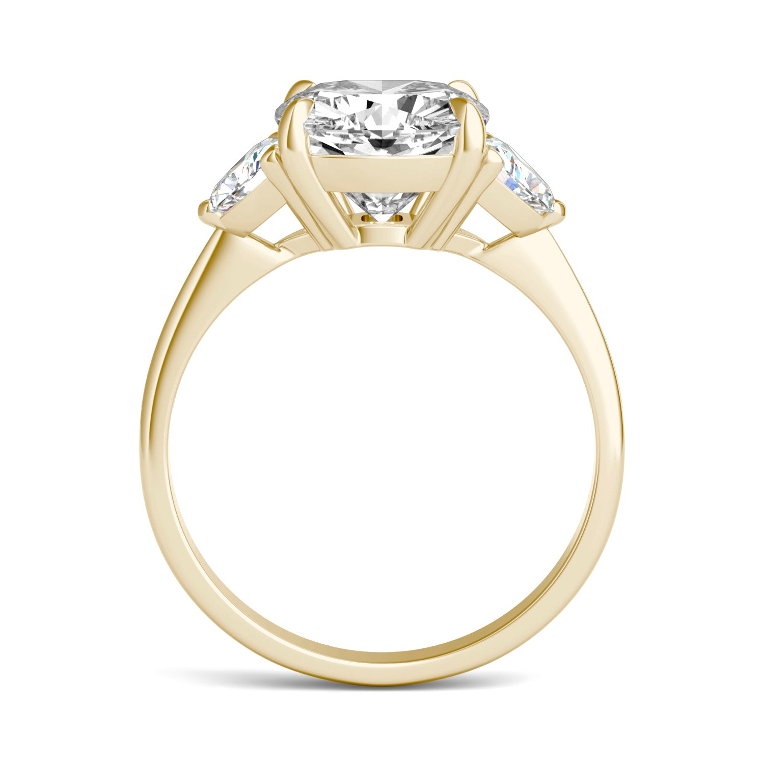 3.90 CTW DEW Cushion Forever One™ Moissanite Three Stone Ring