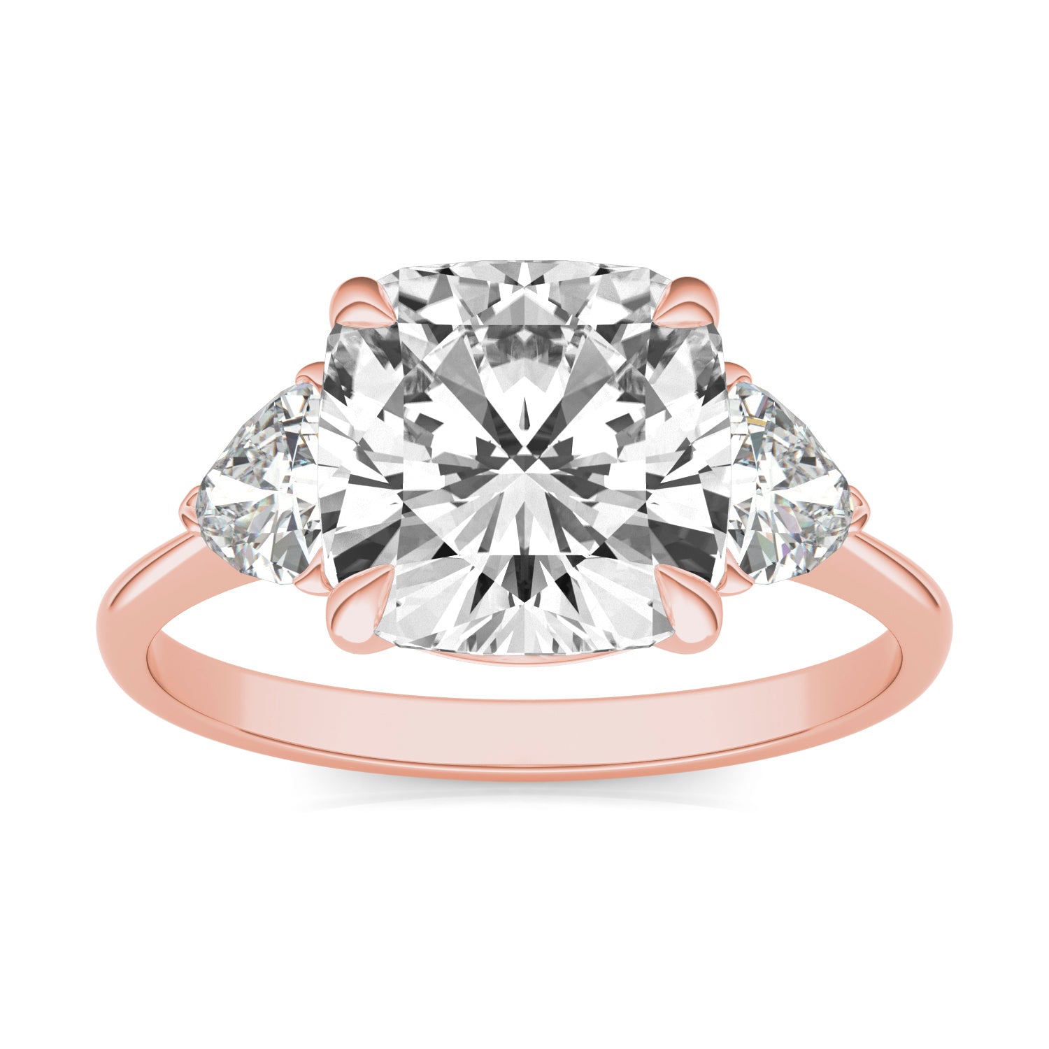 3.90 CTW DEW Cushion Forever One™ Moissanite Three Stone Ring