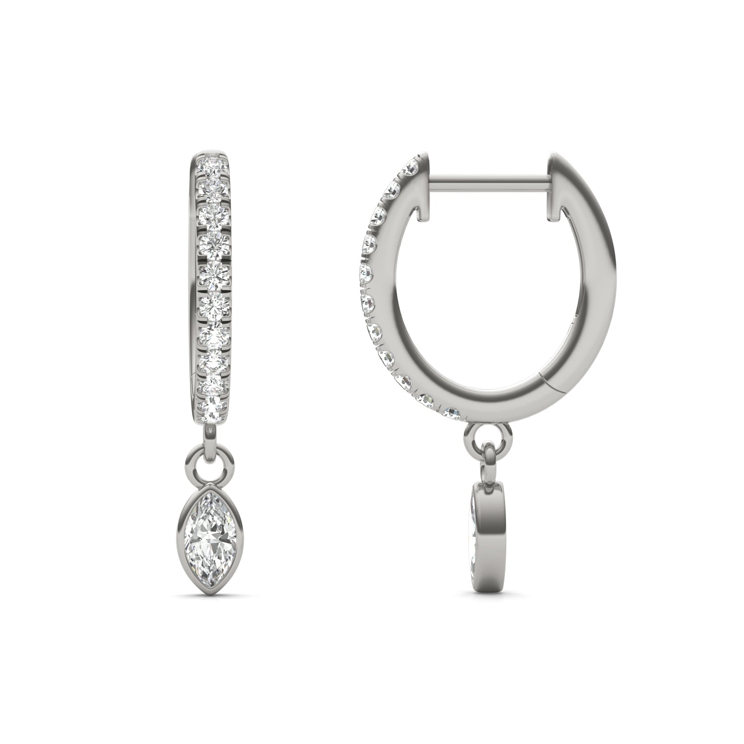 3/8 CTW Marquise Caydia® Lab Grown Diamond Huggie Dangle Earrings