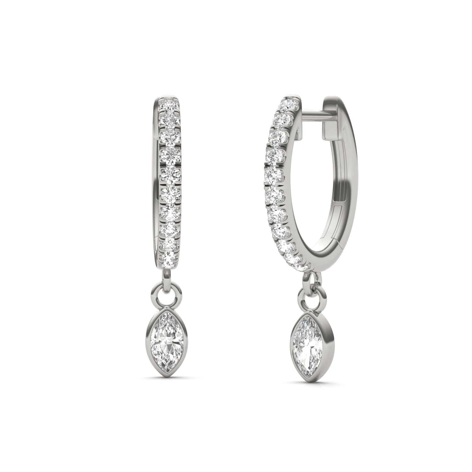 3/8 CTW Marquise Caydia® Lab Grown Diamond Huggie Dangle Earrings