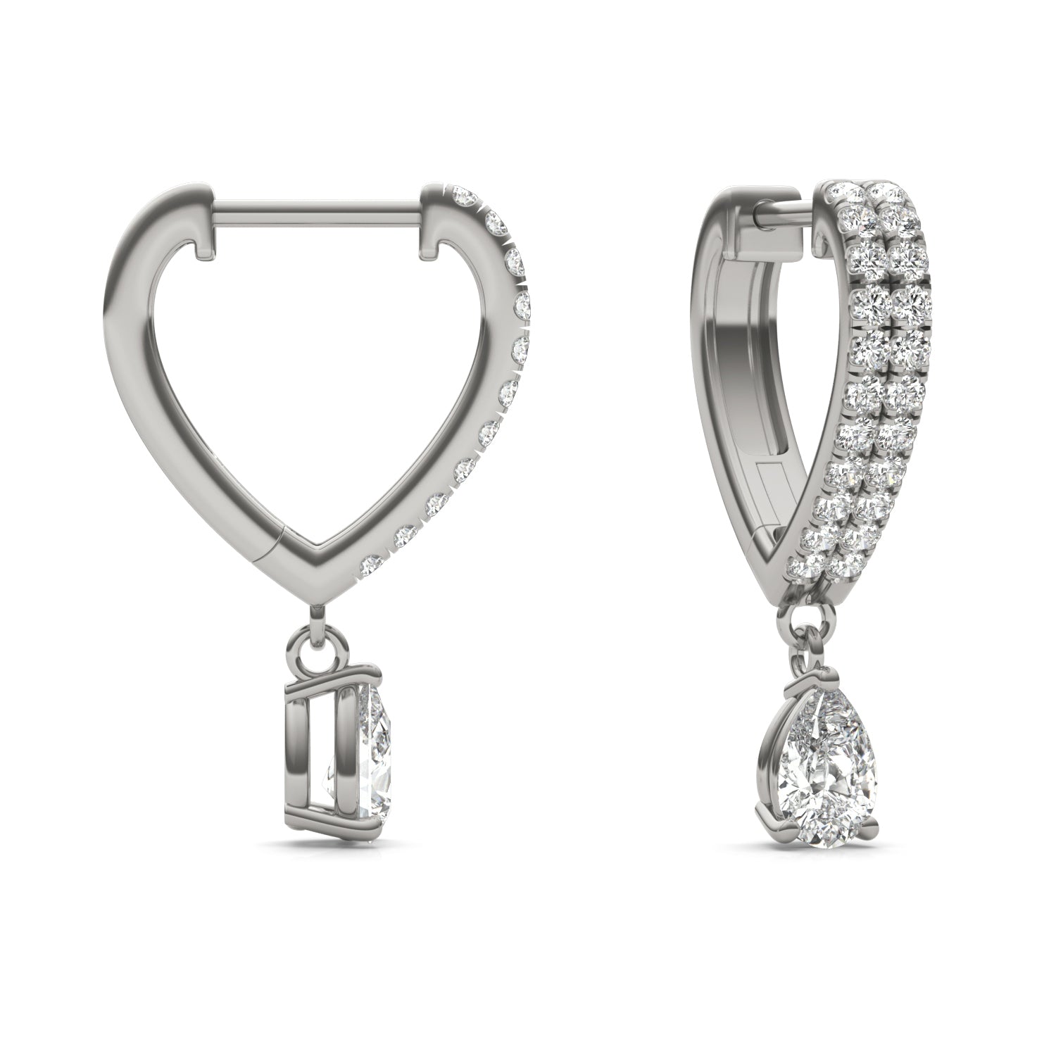 1 1/10 CTW Pear Caydia® Lab Grown Diamond Huggie Drop Earrings